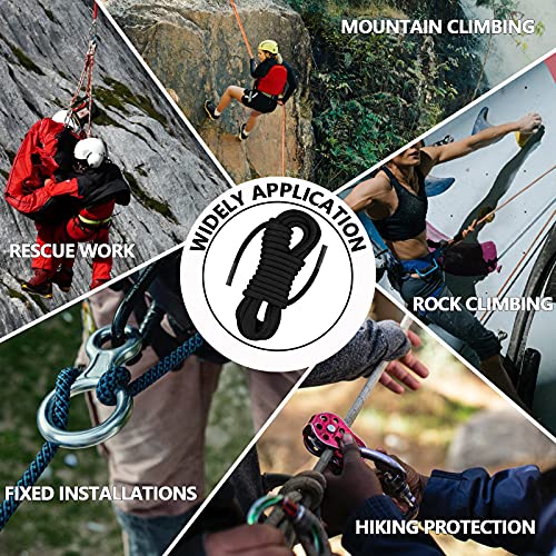 AOLEBA 10.5 mm Static Climbing Rope 10M(32ft) 20M(64ft) 30M(96ft) 50M(160ft) 70M(230ft) Outdoor Rock Climbing Rope, Escape Rope Ice Climbing Equipment Fire Rescue Parachute Rope