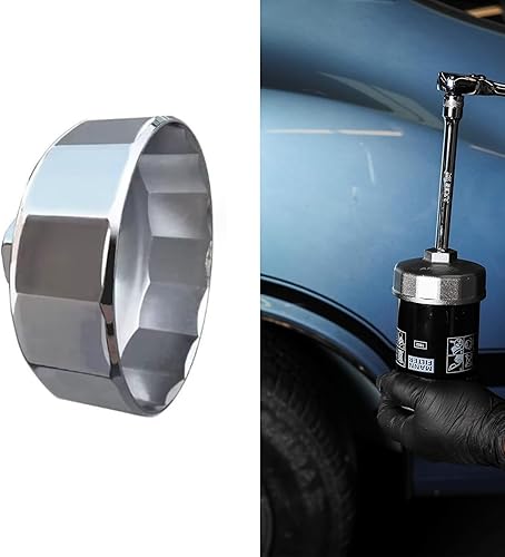 1 llave de filtro de motor de automóvil, cabeza cuadrada hexagonal con tapa de acero, carcasa de bandeja de aceite, llave de enchufe, accesorios de