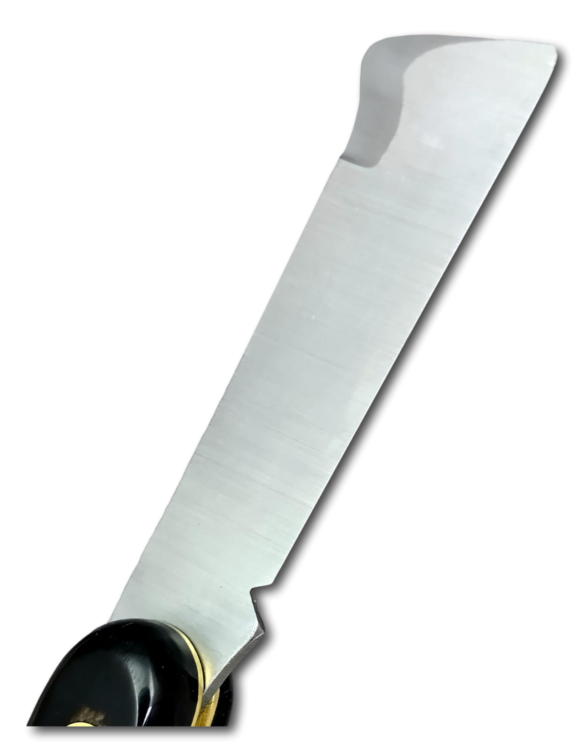 DUE BUOI 202C SP OT Coltello da Innesto Professionale Alberi da Frutto e Giardinaggio Manico in Corno e Lama in Acciaio al Carbonio Böhler K720