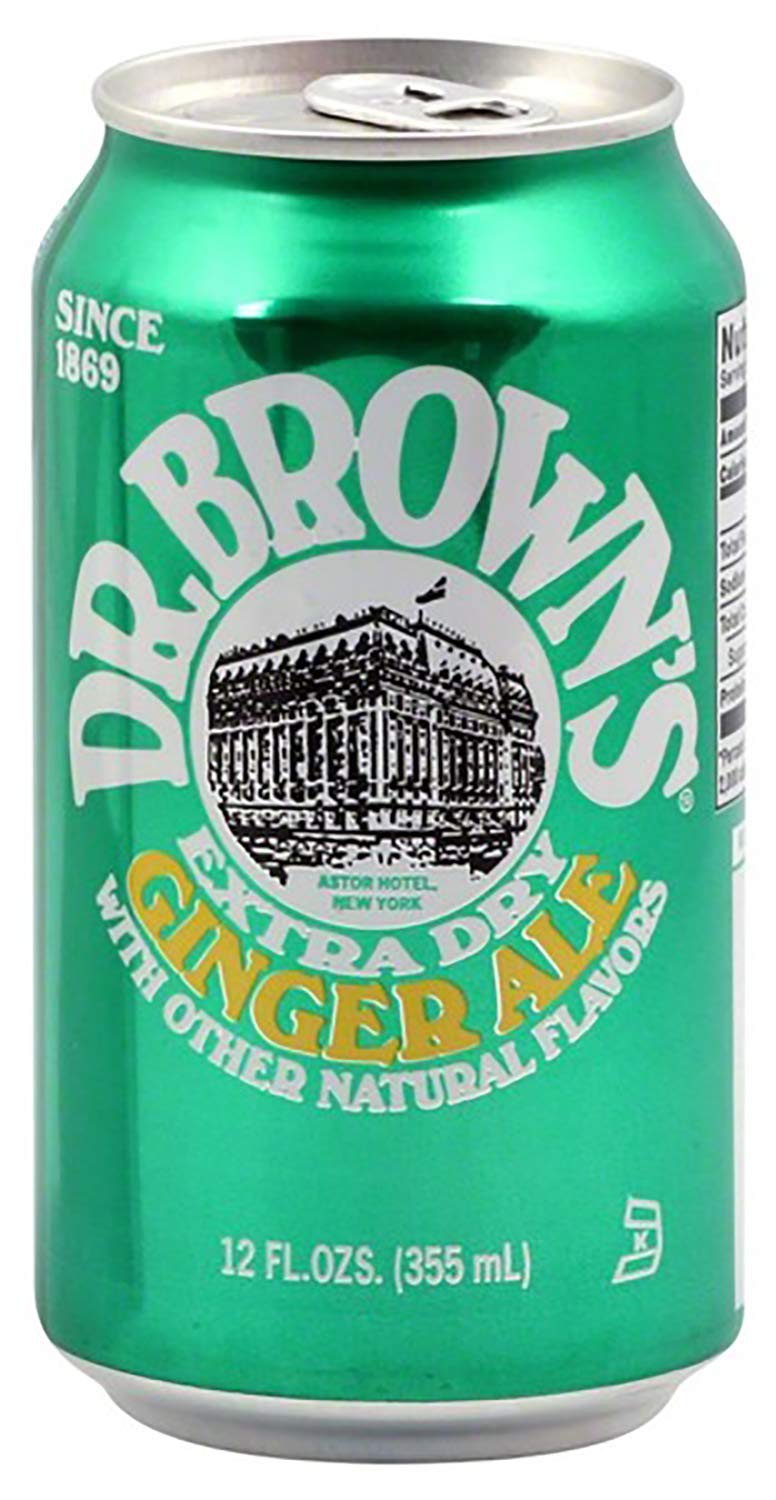 Dr. Brown's Extra Dry Ginger Ale with Other Natural Flavors, 12 fl oz Cans (9 Cans)