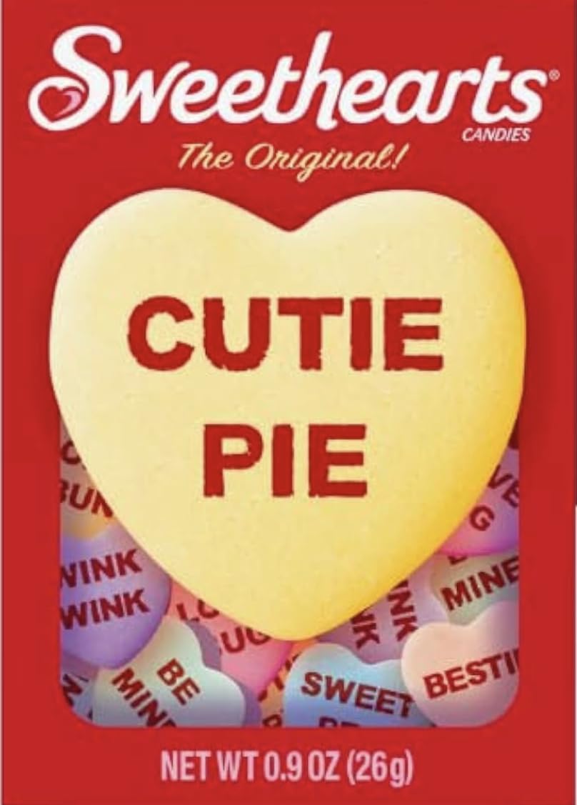 Valentine's Day Cutie Pie Conversation Hearts Candy, 0.9oz / 8 ct Classroom Exchange for School- Daycare- Work