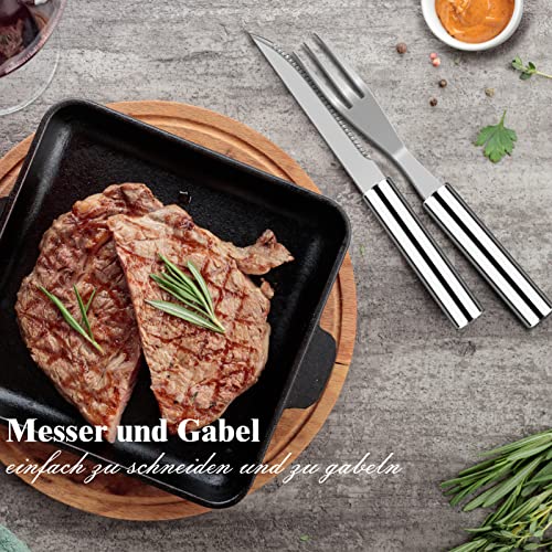 Grilliance 38 Stücke BBQ Grillbesteck Set Edelstahl Grillzubehör für Männer Geschenk Geburtstag Hochwertiger Grillutensilien Set Koffer mit Grillkoffer und Grillmatte für Garten und Camping Silber 4
