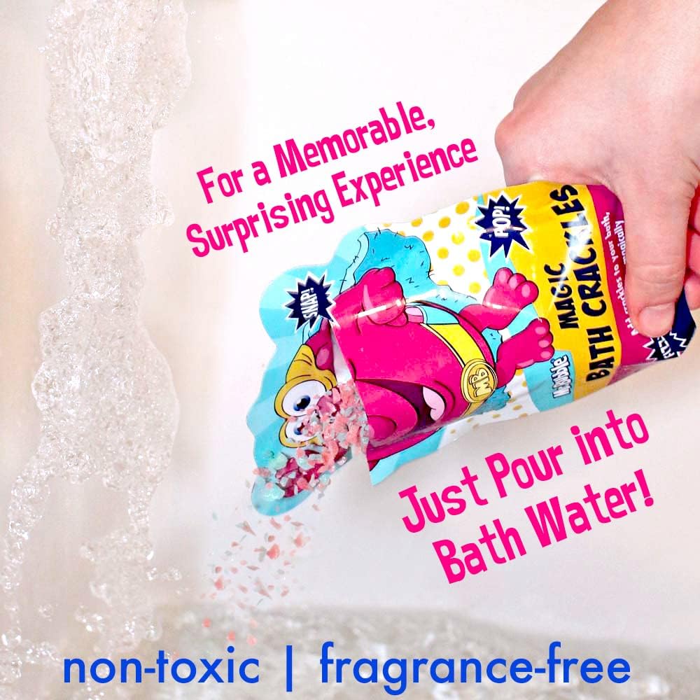 Mr. Bubble Magic Bath Crackles - Fun to add to Bubble Bath to Make Bath Time Exciting for Kids with Colorful Pops and Fizzy Snap Fun (12 Packets, 1 oz Each)