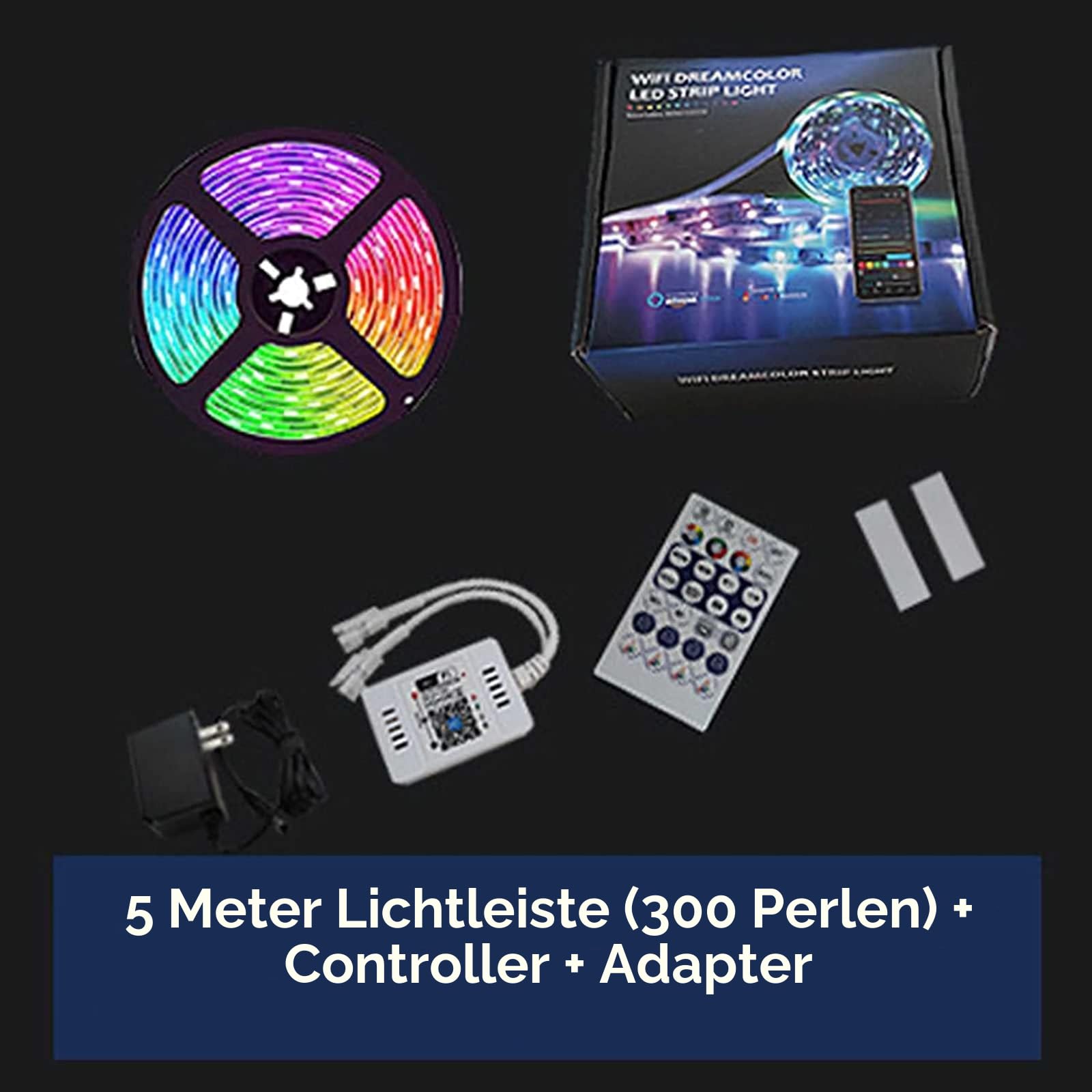 5 M Lange LED-Lichtstreifen, Donnerwolke, RGB-Musik-Synchronisation, Farbwechsel Mit Fernbedienung, Für Schlafzimmer, Zimmer, Party