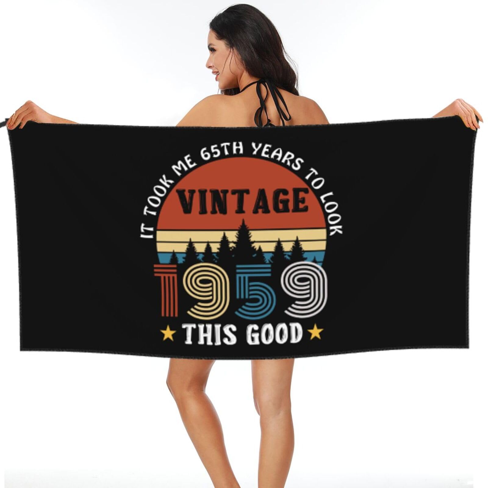 Serviette de plage sans sable 1959 compacte et ultra absorbante pour piscine et sport