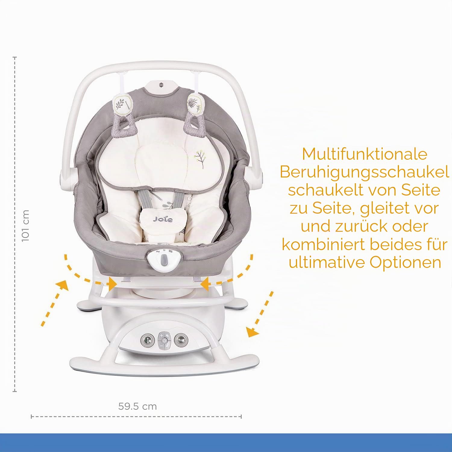 Joie 2in1 Babyschaukel Sansa ab Geburt – 13 kg abnehmbarer Sitz als Babywippe nutzbar – Fern
