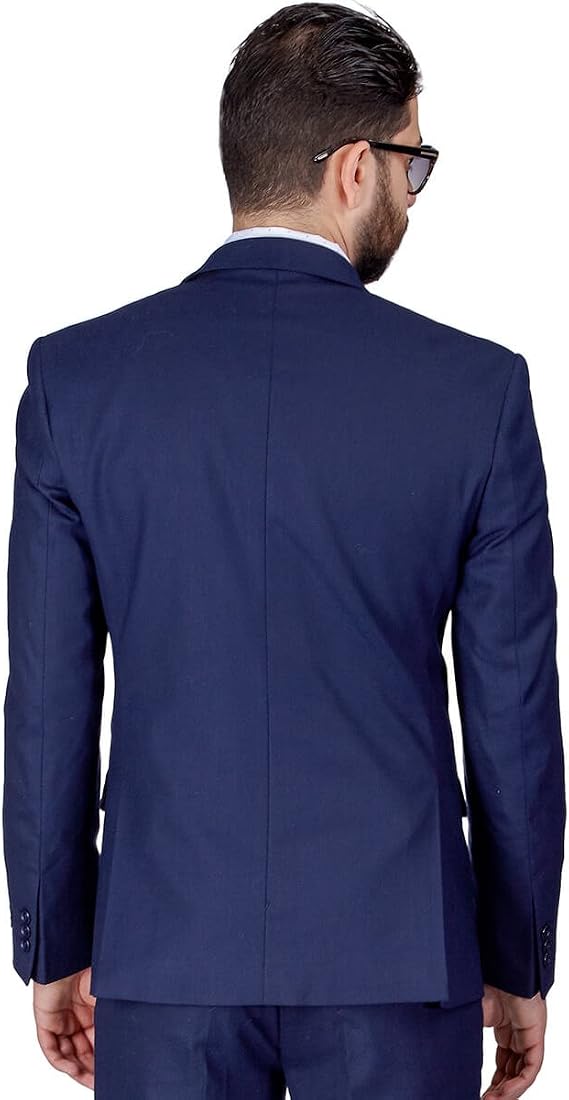 Slim Fit Men Suit Micro Textured Weave 2 Button Notch Collar AZAR 11812