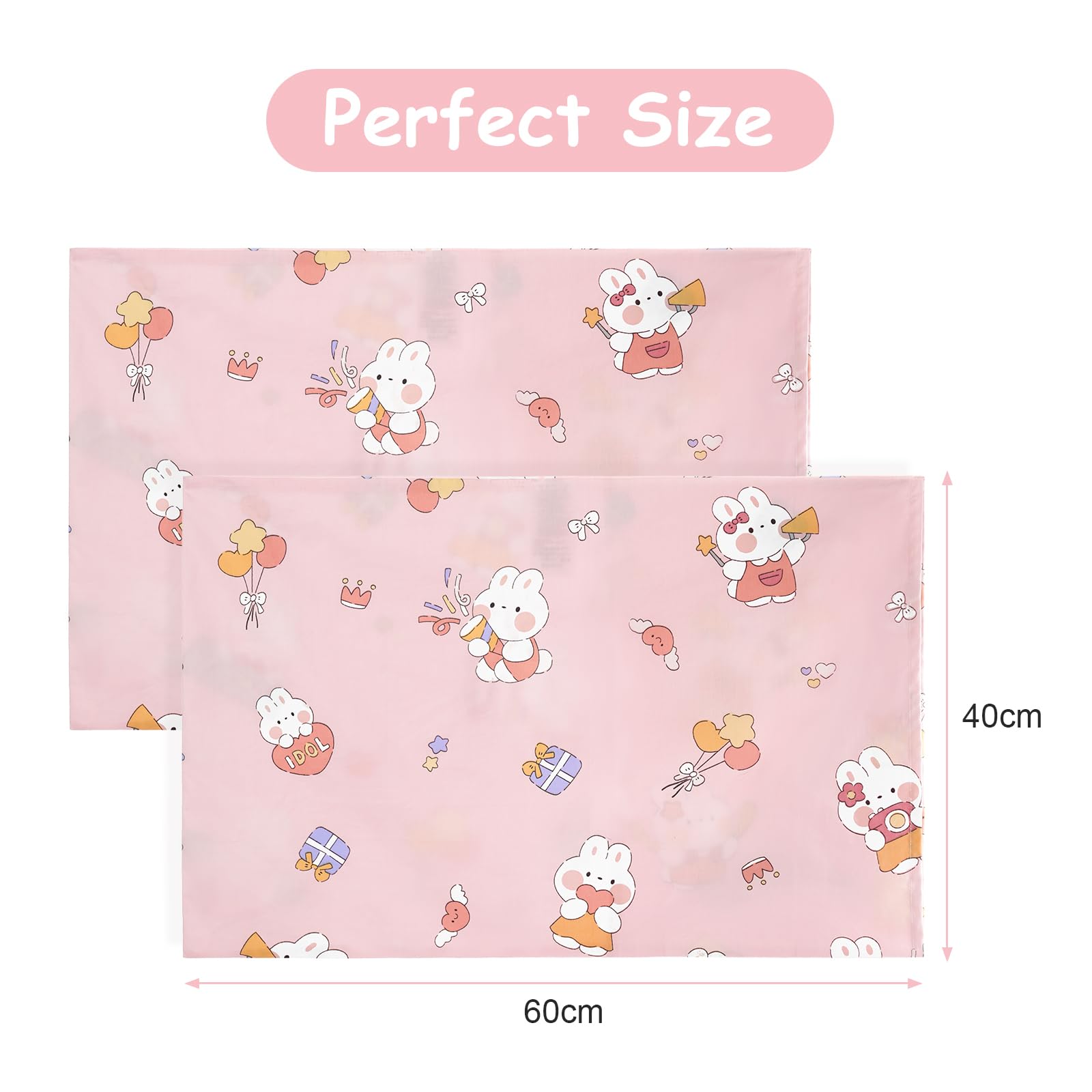 Federe Cuscini Bambini 2 Pezzi - Cotone Doppia Garza 40x60 Cm - Motivo Stelle Grigie - Senza Cerniera - Foto 9