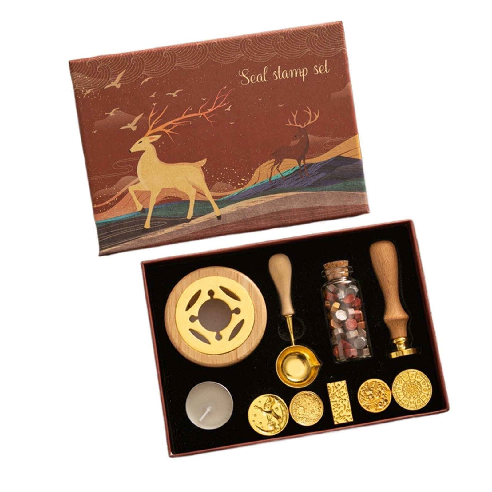 Ceralacca Set Di Timbri for Sigillo Di Ceralacca Kit Di Sigillatura Laccato | Forniture artigianali fai-da-te Scrapbooking Invito a nozze decorativo(K0804)