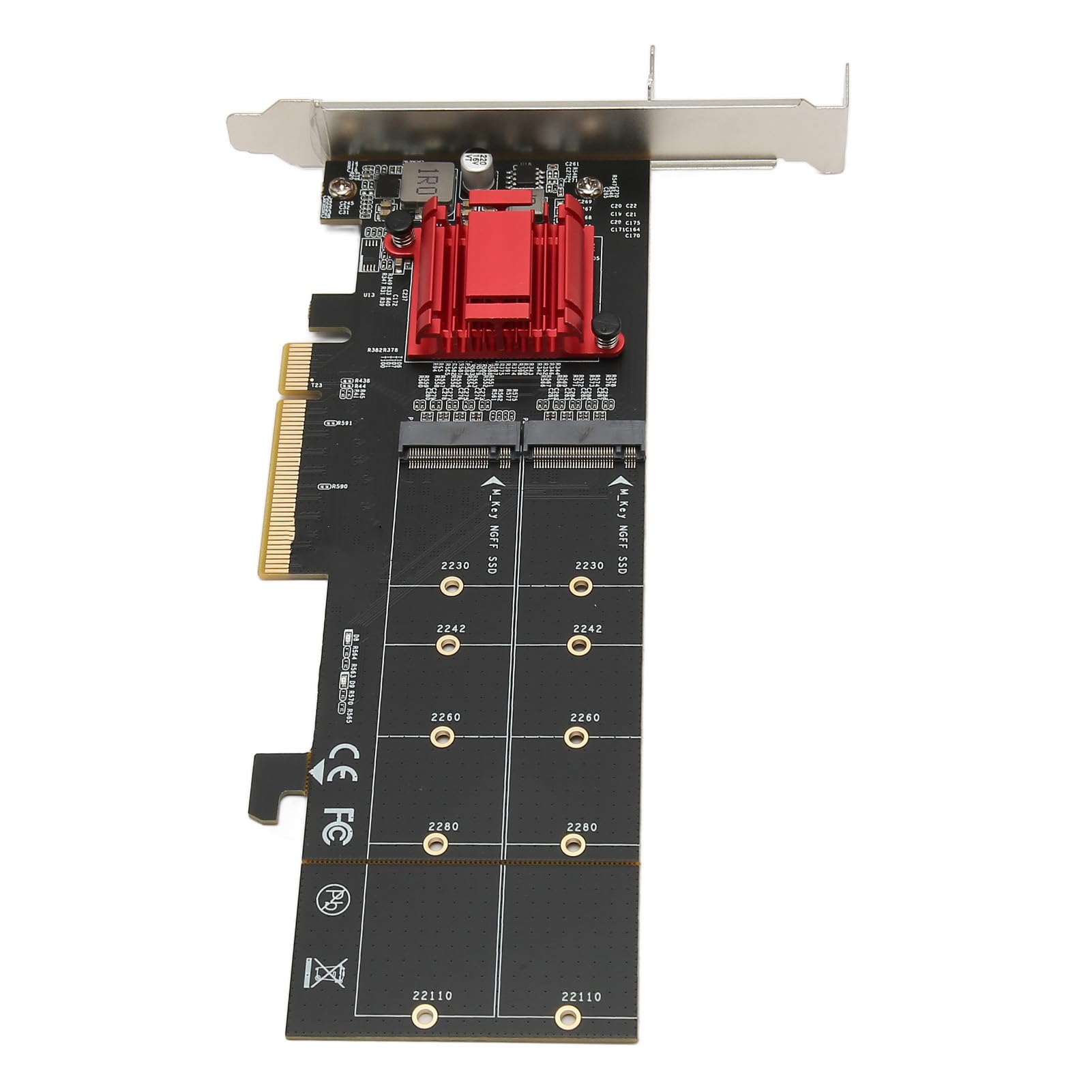M.2 PCIe NVMe Adapter Efficient M.2 SSD to PCIe 3.1 Card for,M.2 NVMe Riser Card 2xM.2 PCIe 3.1 for Storage Enthusiasts