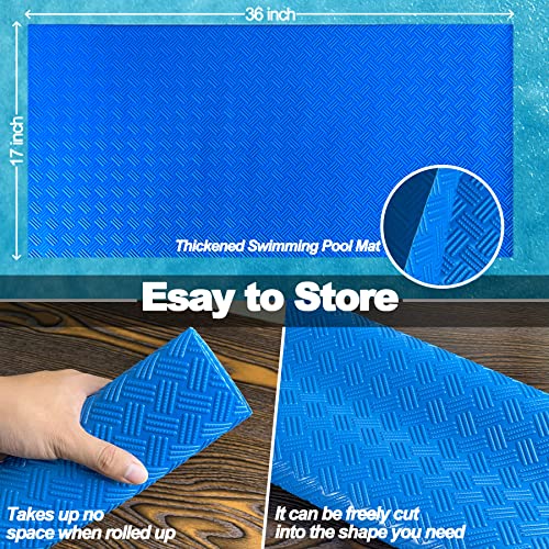 Alfombrilla Protectora Escalera Piscina 36x17 Pulgadas Azul miniatura 4