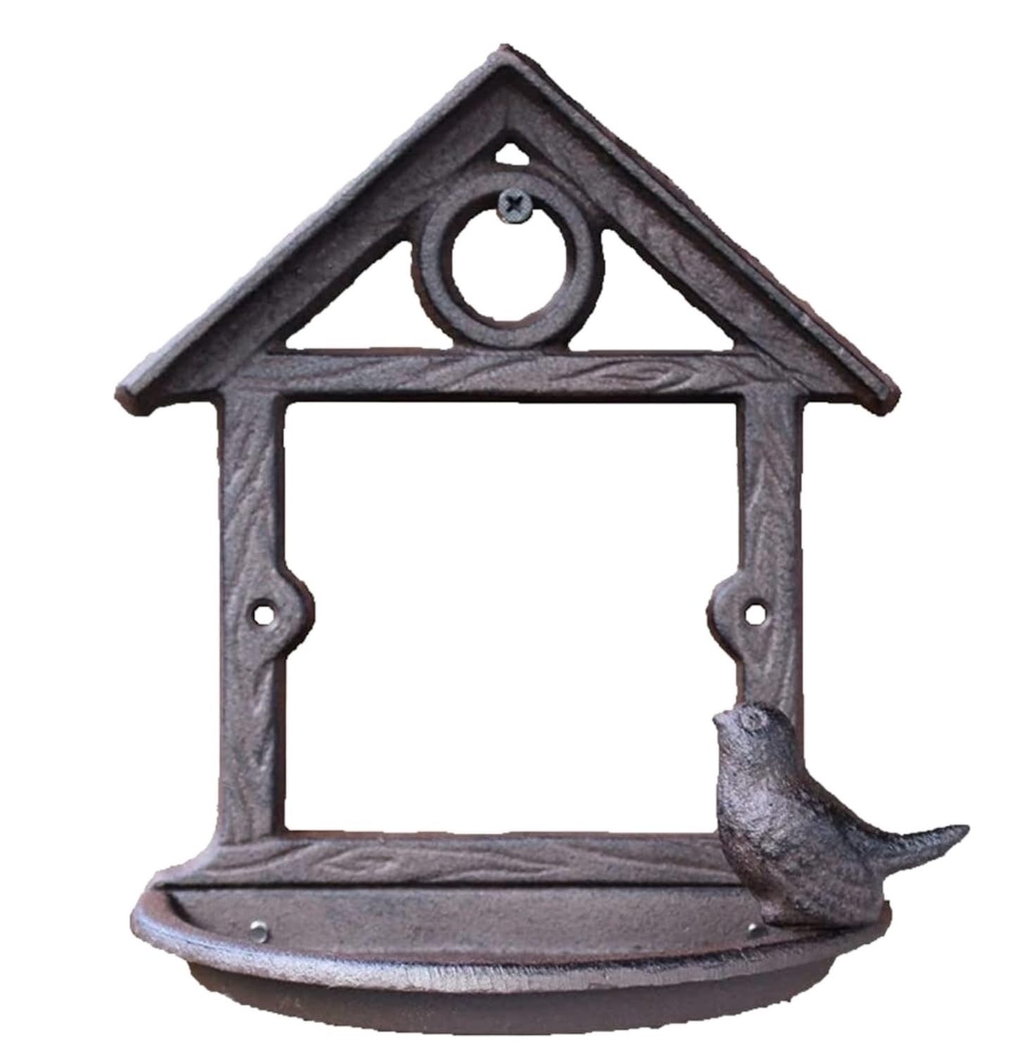 Karmnik dla Dzikich Ptaków Bird Feeder Rustykalny Żeliwny Karmnik Dla Ptaków Dom Naścienny Miska Do Przechowywania Z Figurkami Wystrój Ogrodu Wróbli