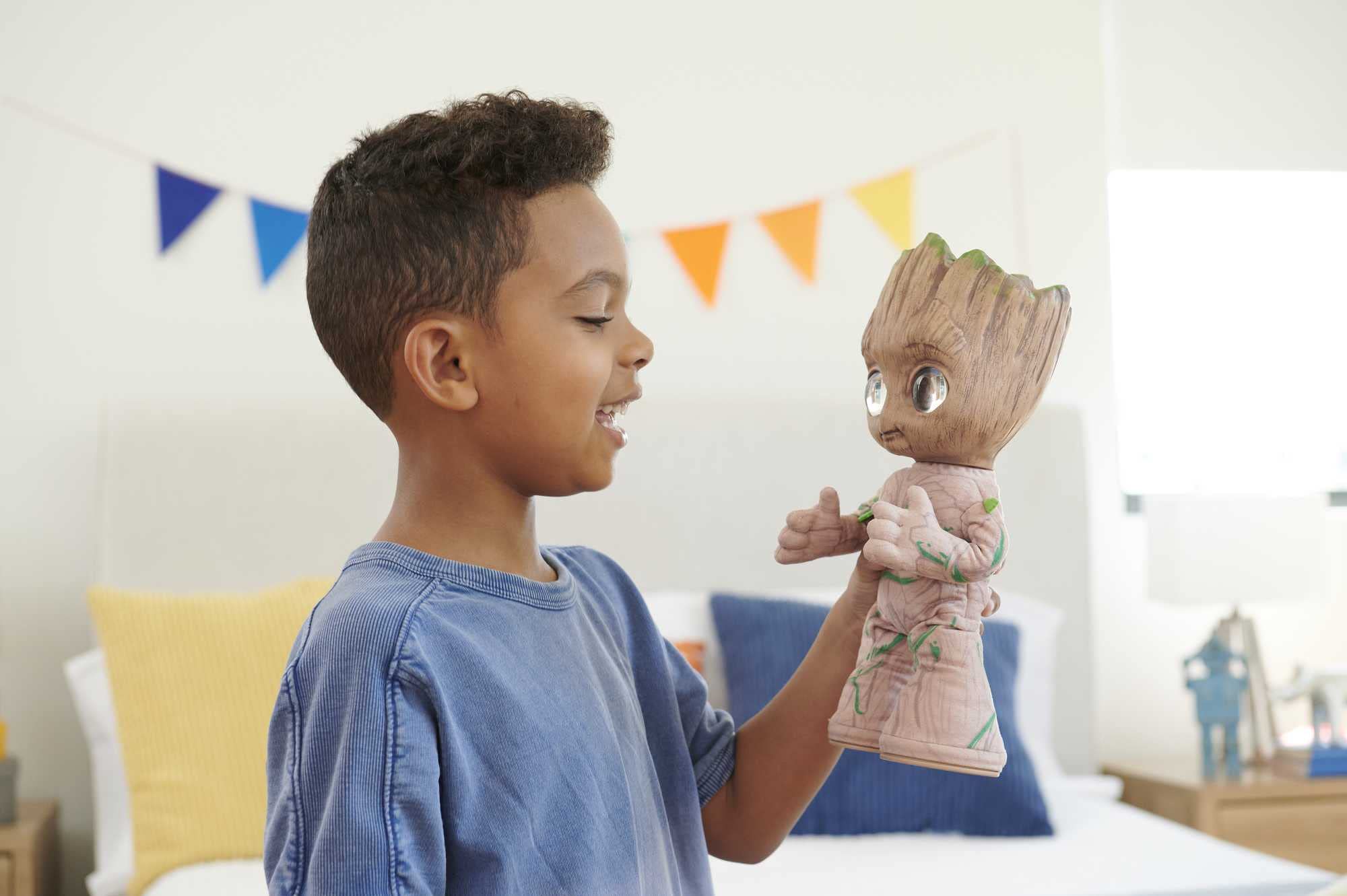 Mattel Marvel Plush, Groovin’ Groot Dancing and Talking Plush Figure from Disney+ Series I Am Groot - Image 2