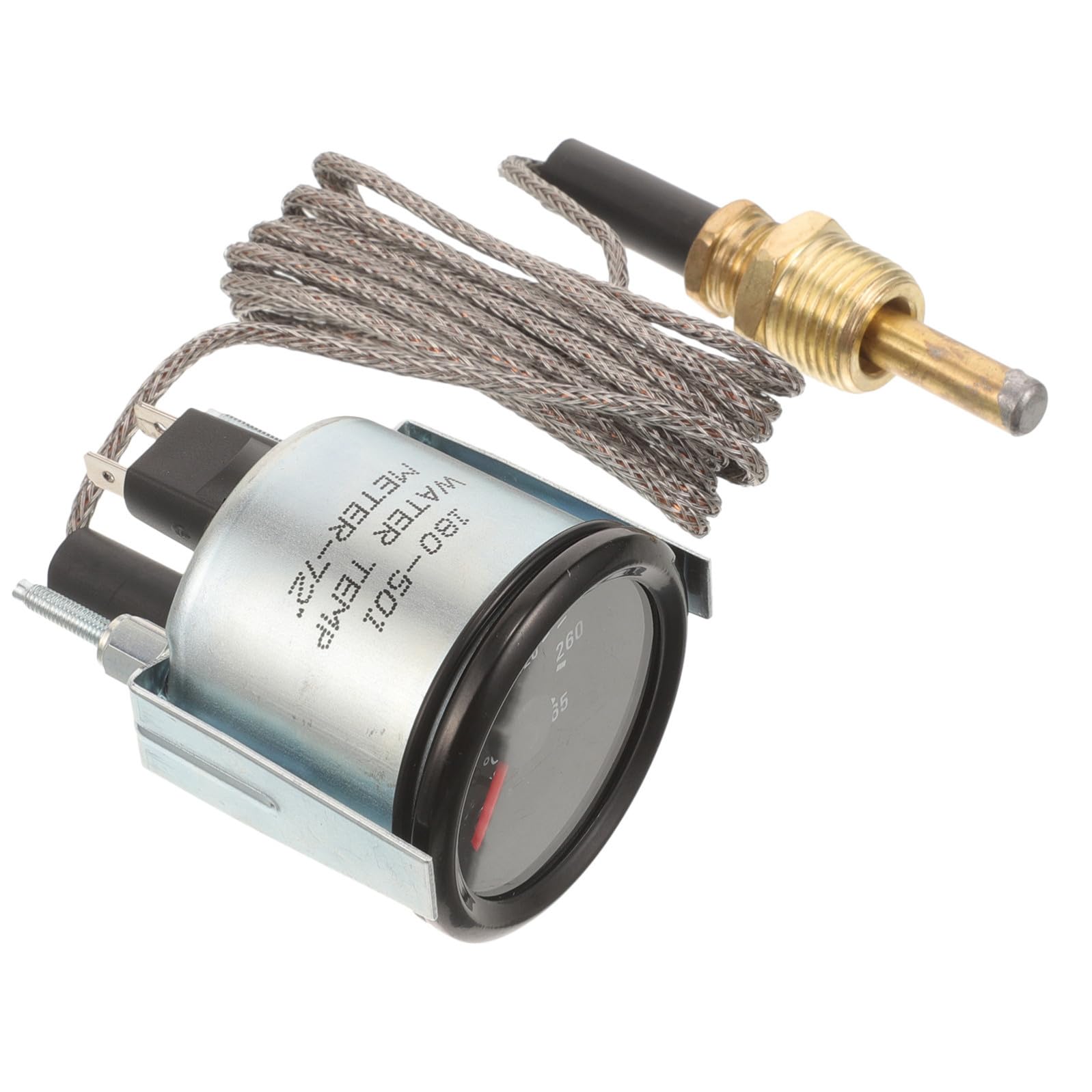 SOLUSTRE Termometro Acqua per Auto Meccanico 52mm con Sensore Temperatura, Custodia in Metallo e Abs, Protezione Motore Affidabile, per Veicoli e Fai-da-te