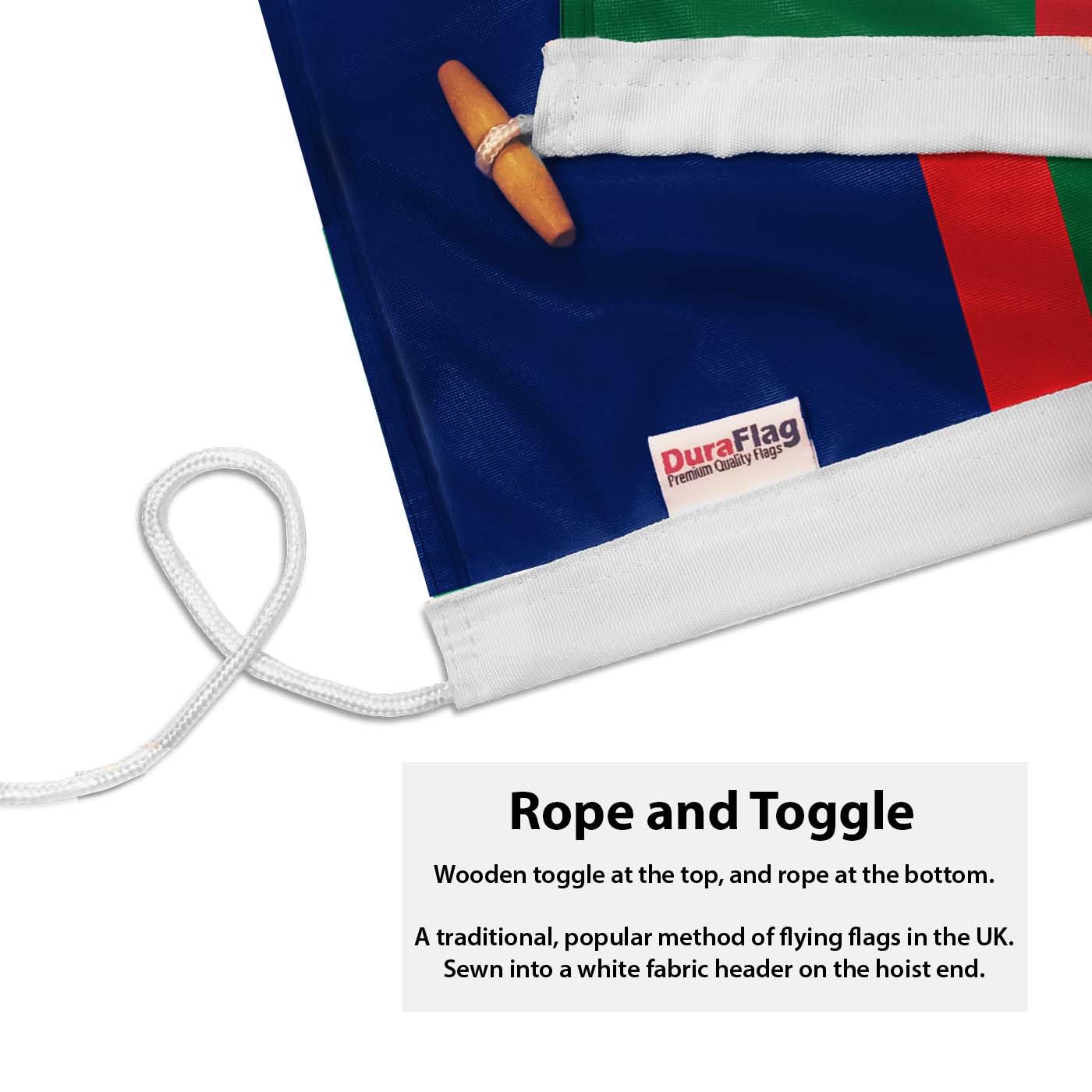 DuraFlag Royal Welsh Regiment (R WELSH) 5ft x 3ft Flag Premium Quality With Rope & Toggle Reinforced Stitching 150cm x 90cm Modern Welsh Infantry Regiment Weatherproof - Image 2