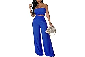 Women's Summer Royal Blue 2 Piece Outfit with Pockets