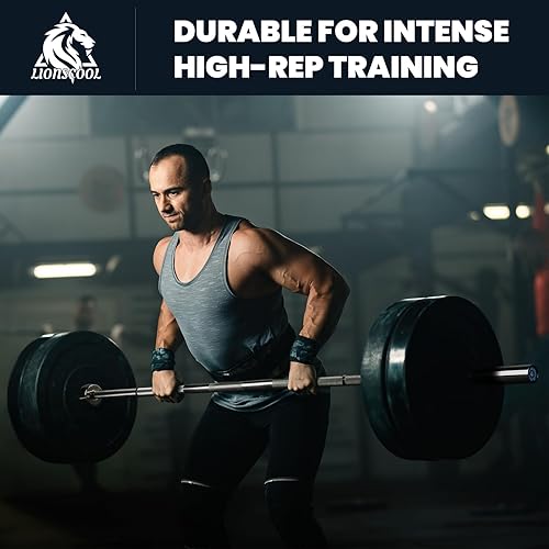 Miniatura 6 de LIONSCOOL Barra olímpica de 7 pies para levantamiento de pesas y levantamiento de potencia, barra de barra de 2 pulgadas para sentadillas, peso