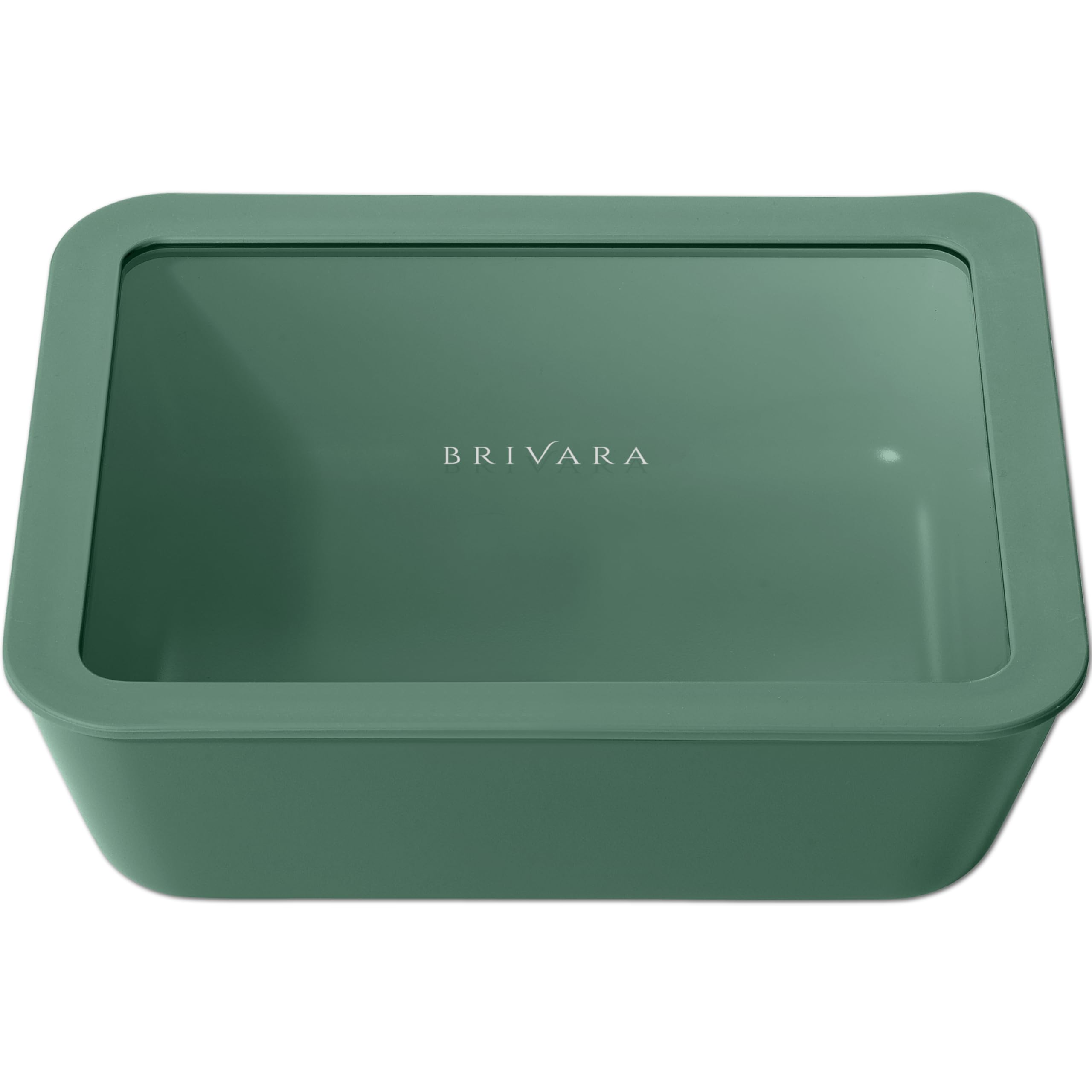 Glass Food Storage Container &amp; Lid, 11-Cup Rectangle, Pine