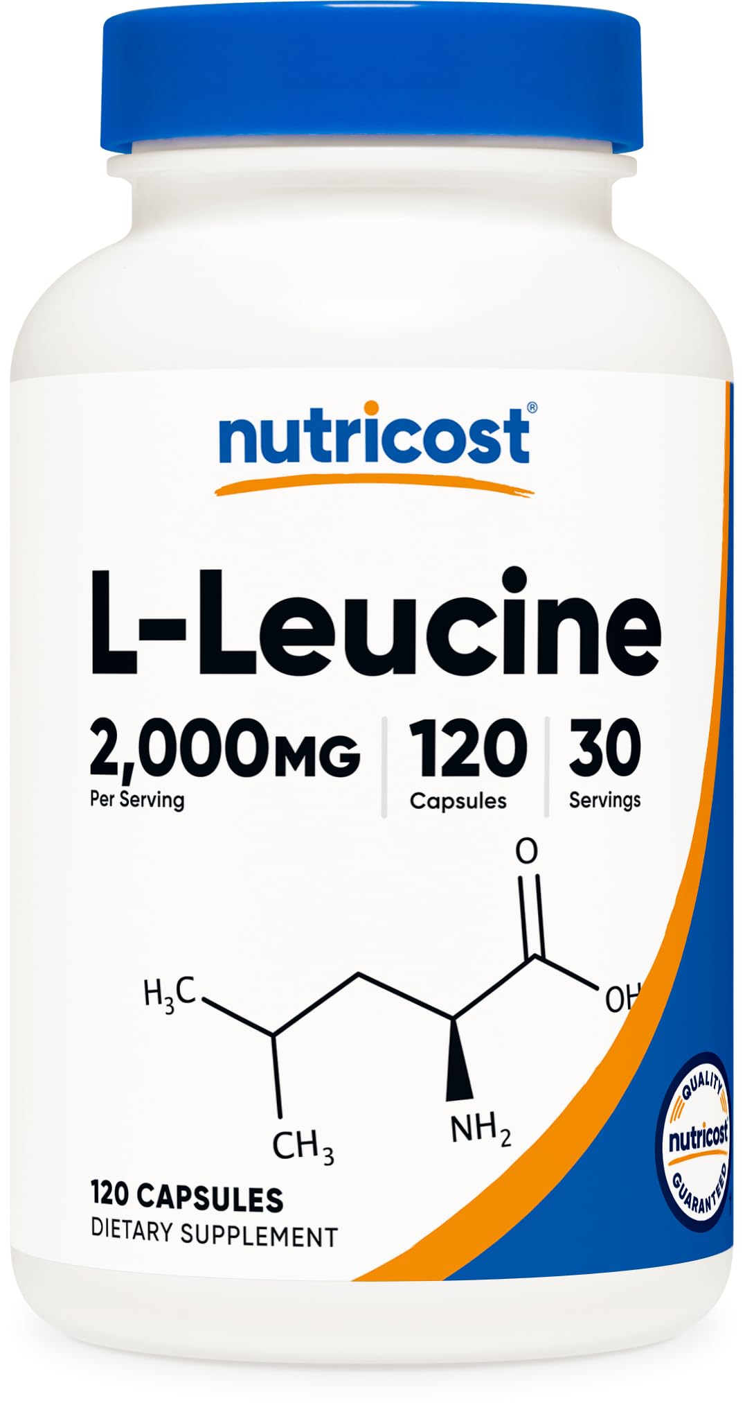 Nutricost L-ロイシン 2,000mg、120ベジタリアンカプセル、非遺伝子組み換え、グルテンフリー、30回分