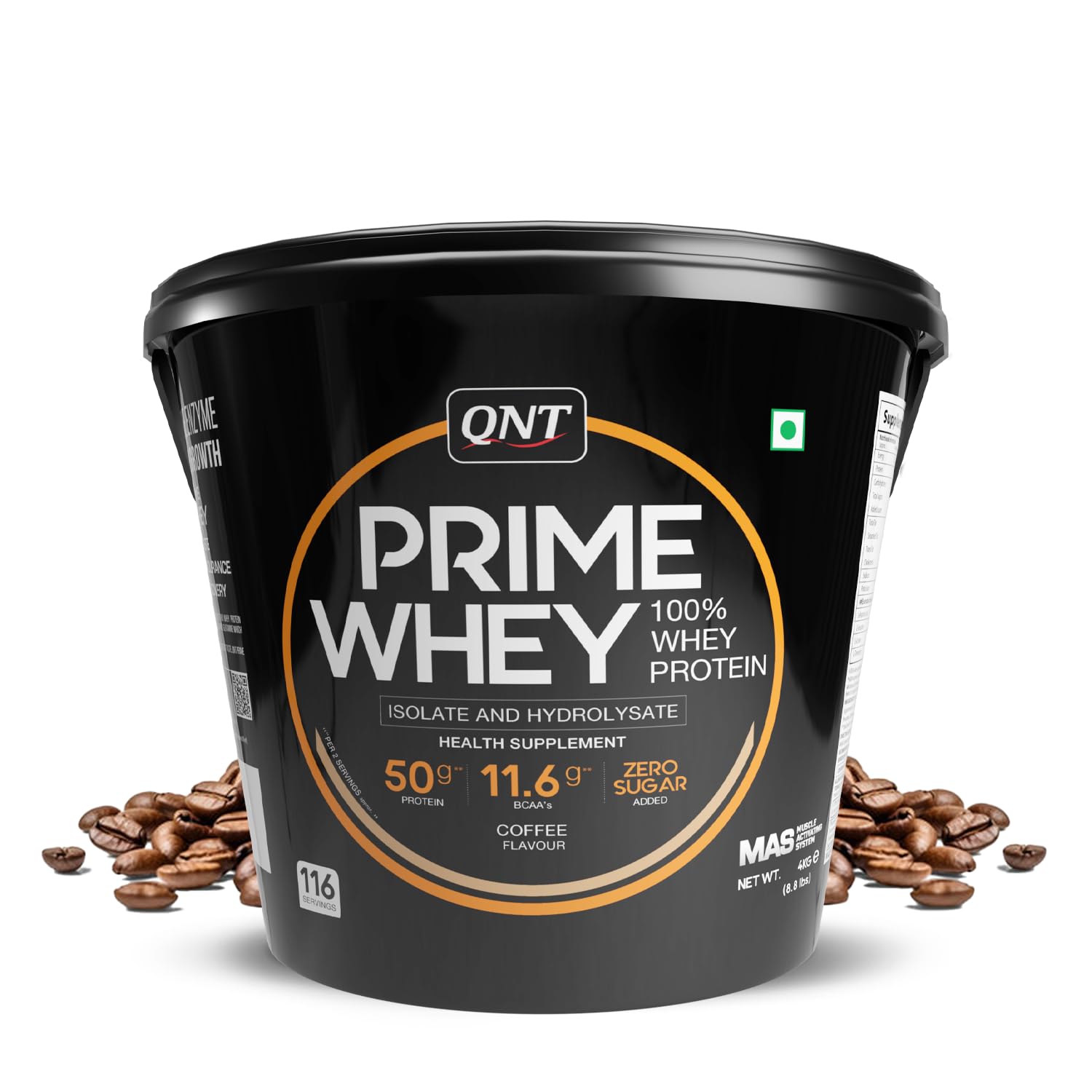 QNT Prime Whey Protein Powder – Hazelnut Coffee | 25g Protein Per Scoop | Whey Isolate, Concentrate & Hydrolysate Blend | 52 Servings | Muscle Growth, Recovery & Strength | 2kg — Amazon image 25