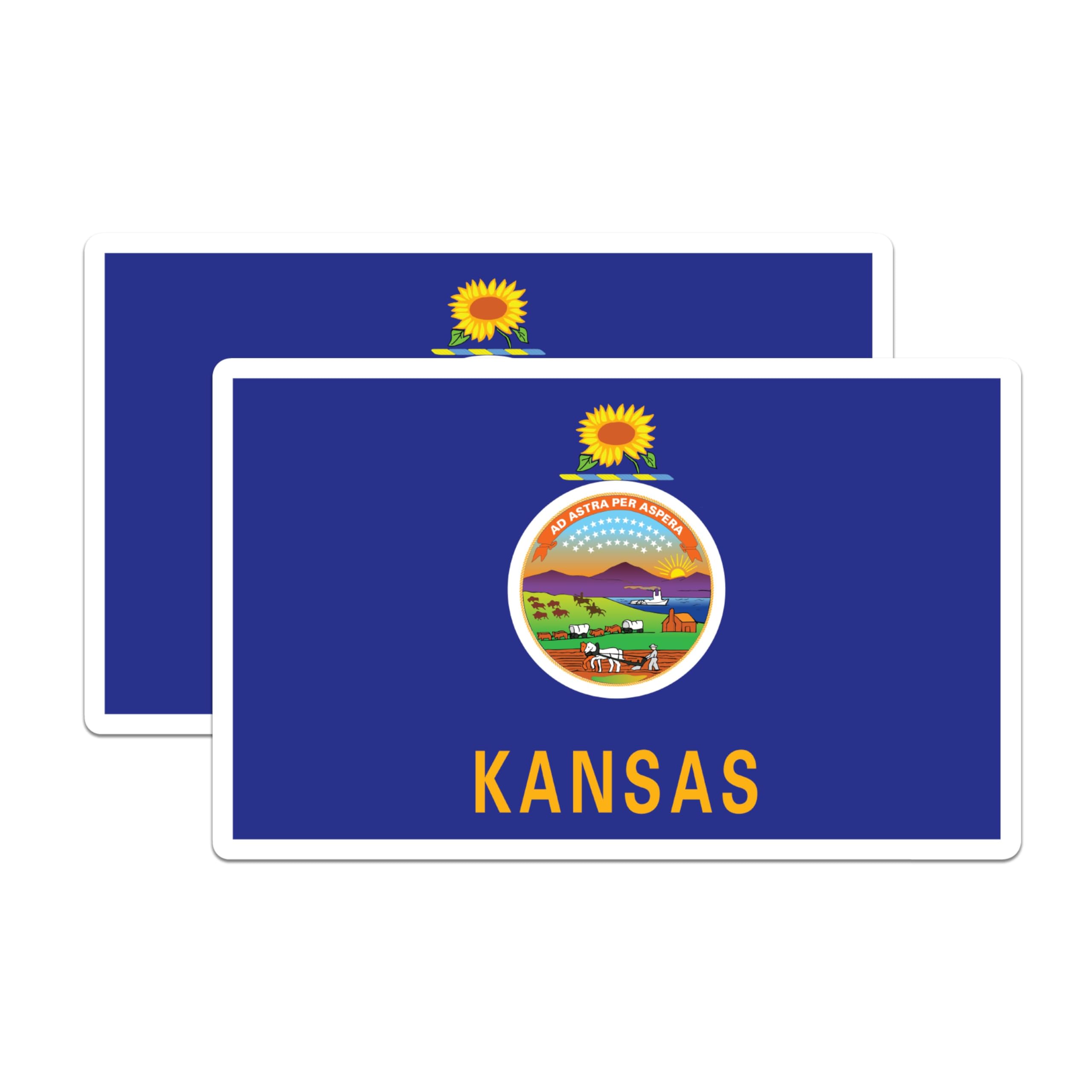 Sticker drapeau Kansas pour ordinateur et skateboard - Personnalisez votre quotidien