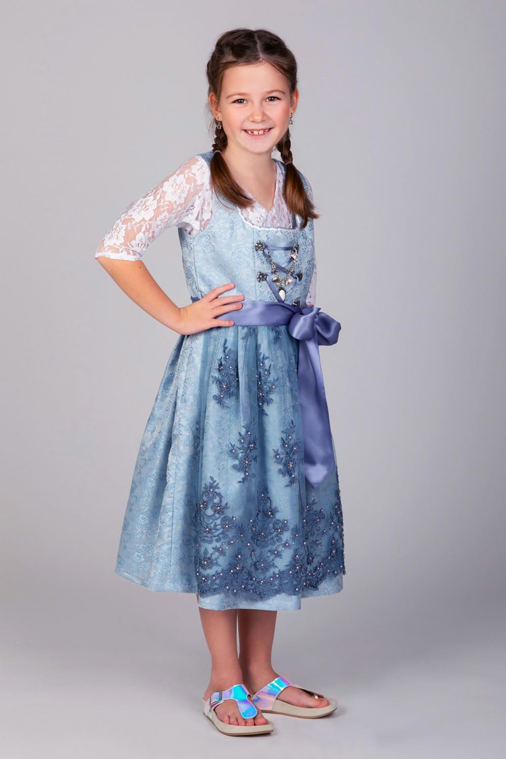 Edelnice Trachtenmode Kinder Dirndl Cloé 3-TLG. inkl. Bluse, Schürze und Charivari