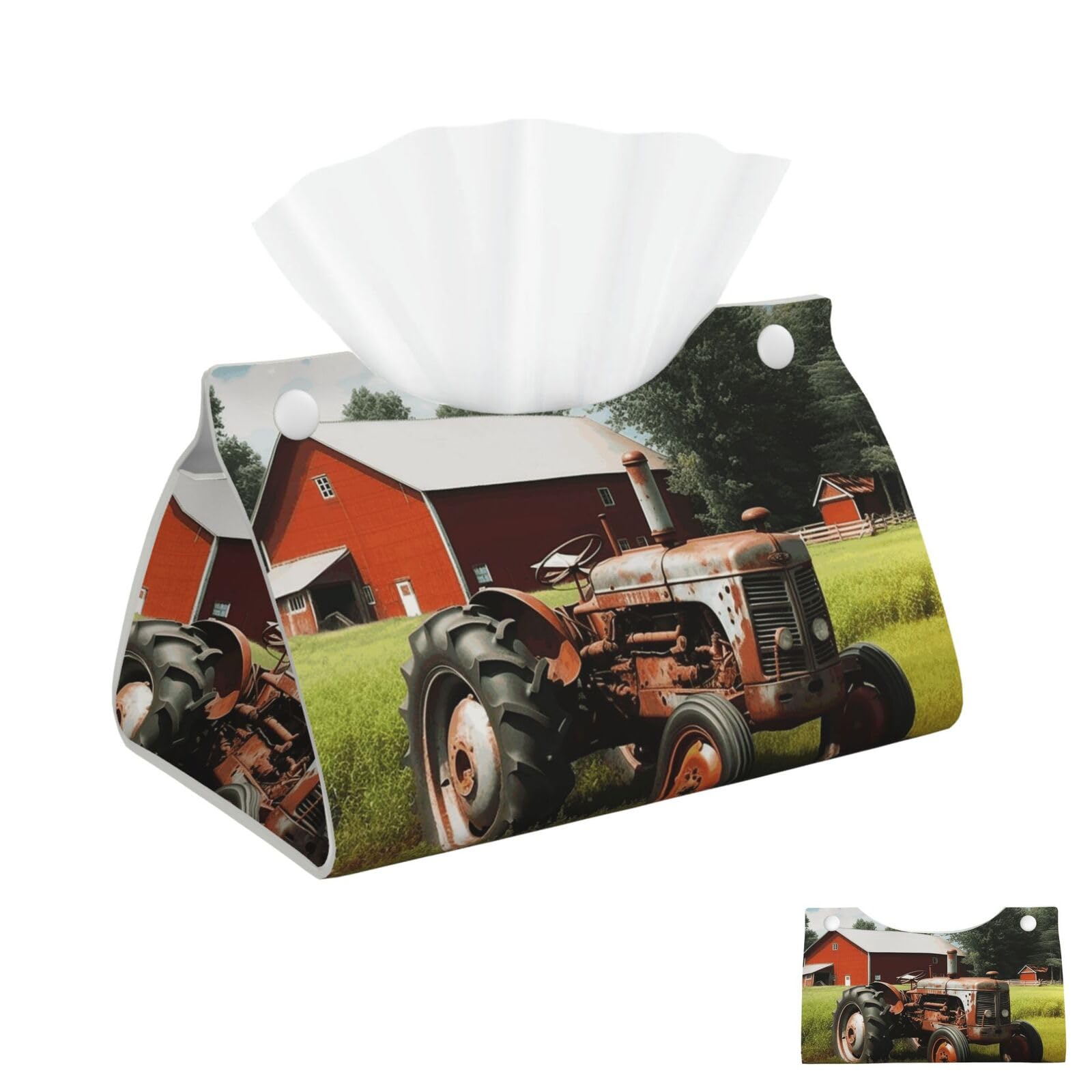 Company Farm Tractor Tissue Box Cover Square Cube Boxes