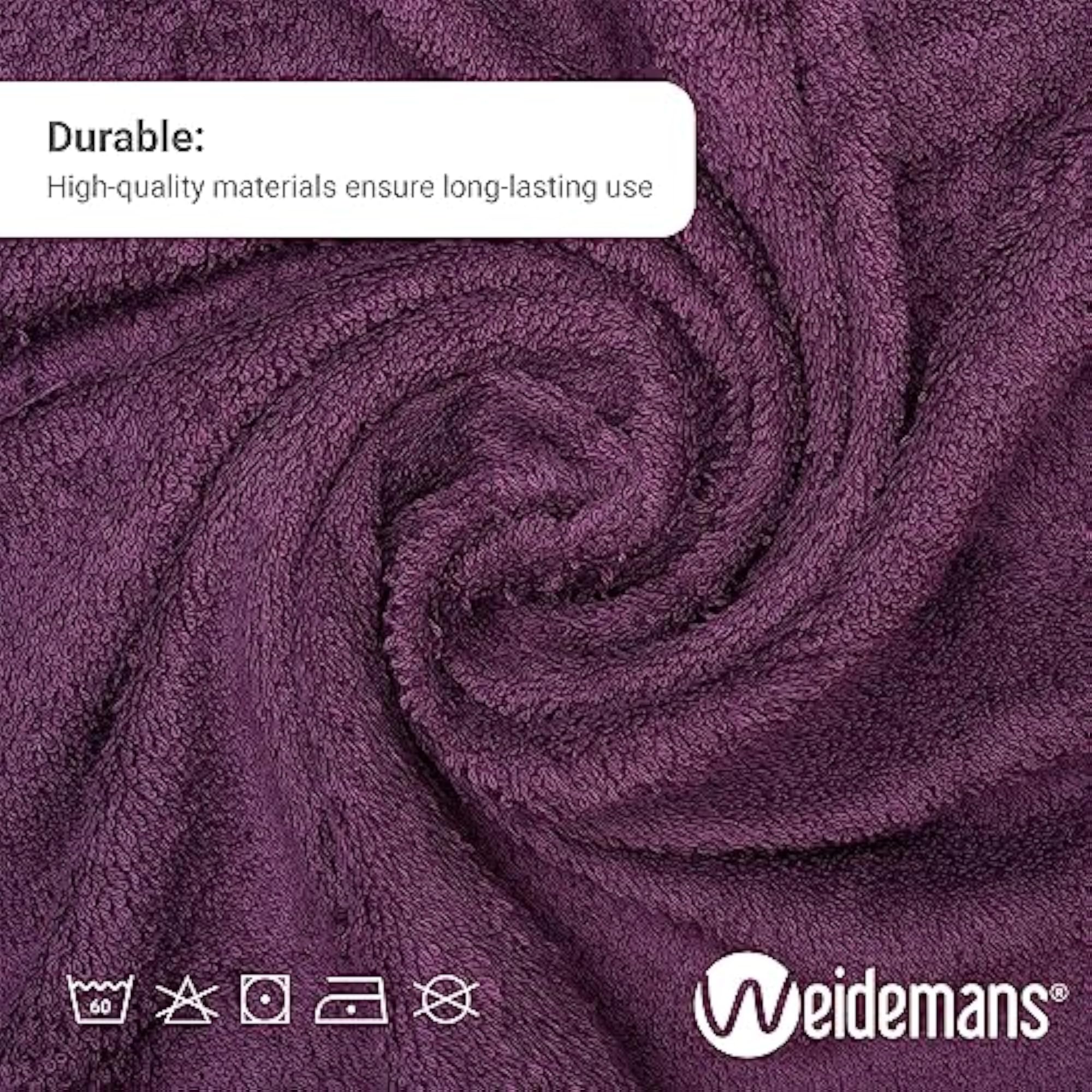 4 Piece Hand Towel Set, Plum, Pure Cotton