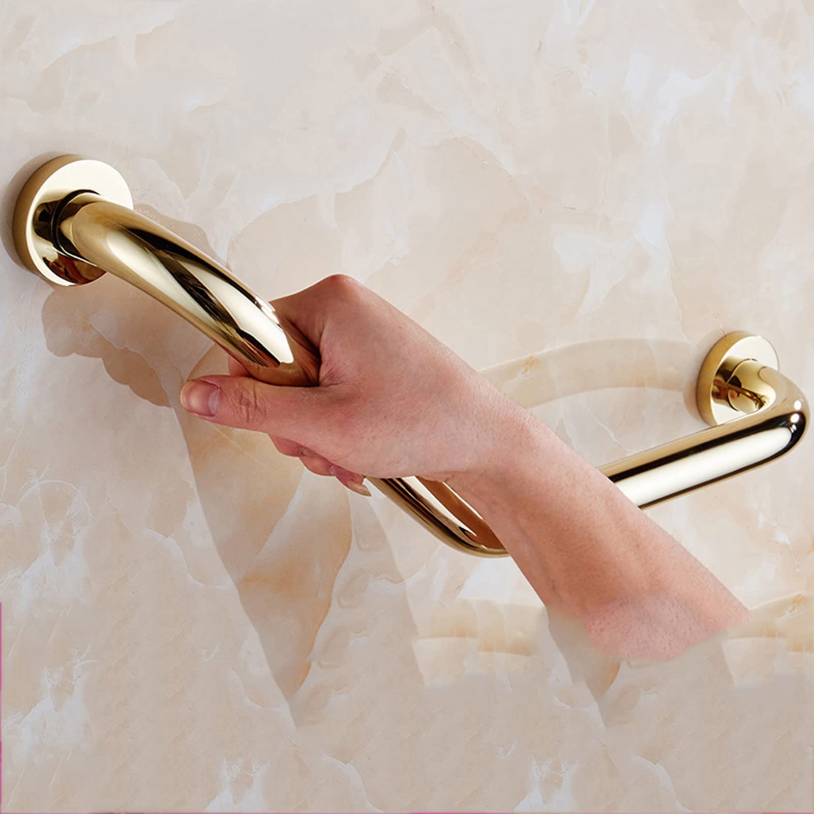 Barre d'appui de sécurité dorée en acier inoxydable luxe pour bain