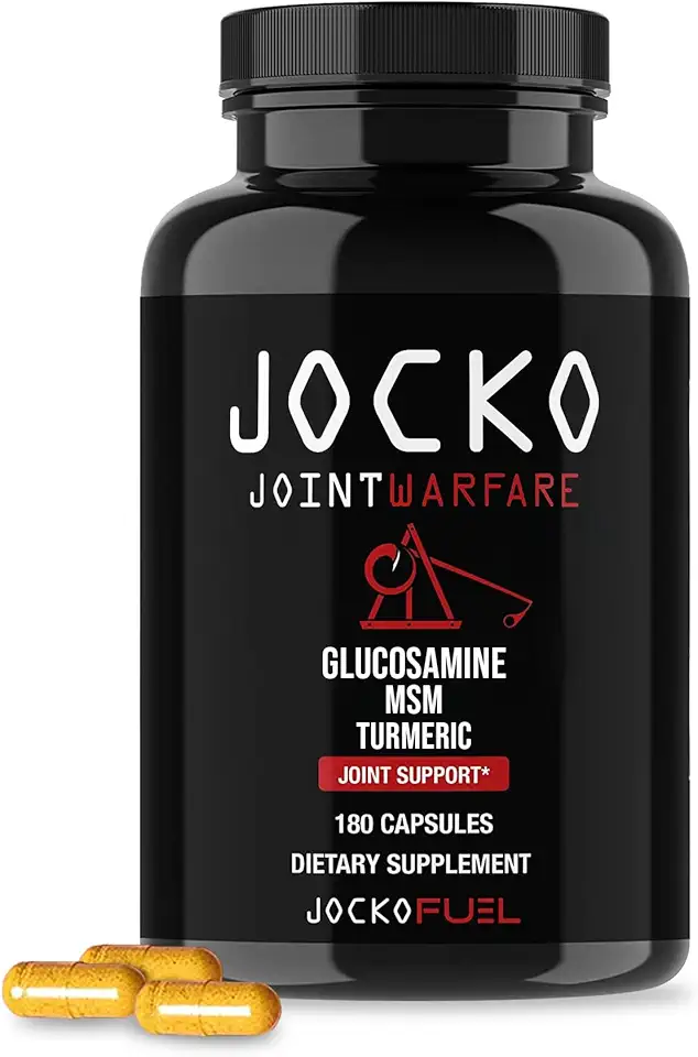 Jocko Fuel Joint Support Supplement - Glucosamine MSM for Joint Pain, Mobility, &amp; Flexibility w/Turmeric &amp; Boswellia (180 Capsules)