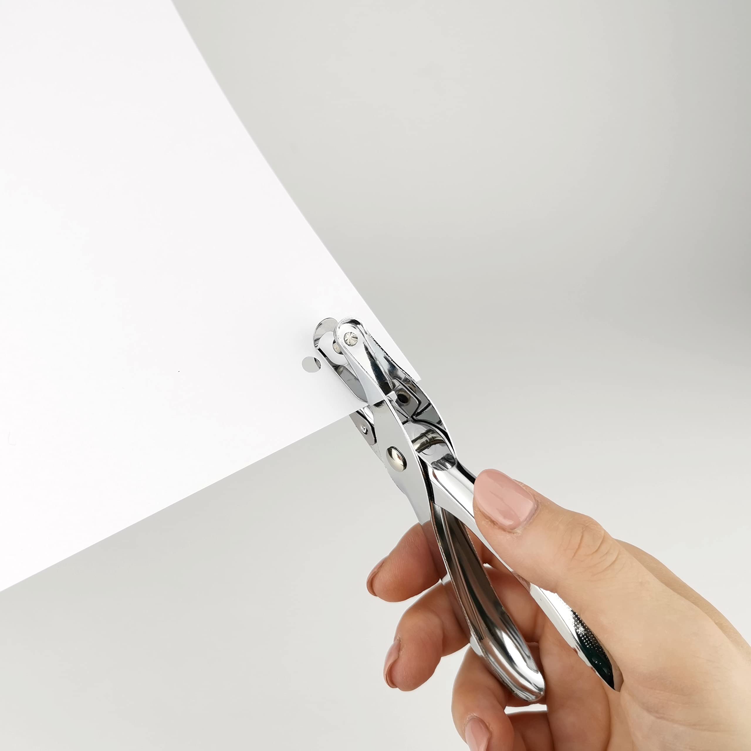 Perforatore A Pinza Singolo Foro Da 6 Mm – Punzonatrice Per Carta, Cartoncino E Plastica, Manico Ergonomico
