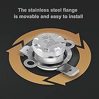 Vista 9 de UL/CUL KSD301 125V 16A Interruptor de límite térmico, normalmente cerrado N.C abierto en aumento 68.0 °F/68°F apagado y 50.0 °F/50°F en termostato