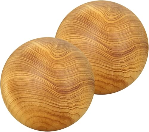 Healeved Bolas de madera Baoding 2 bolas de mano de madera natural bolas de masaje de fitness bolas de masaje redondas chinas para entrenamiento