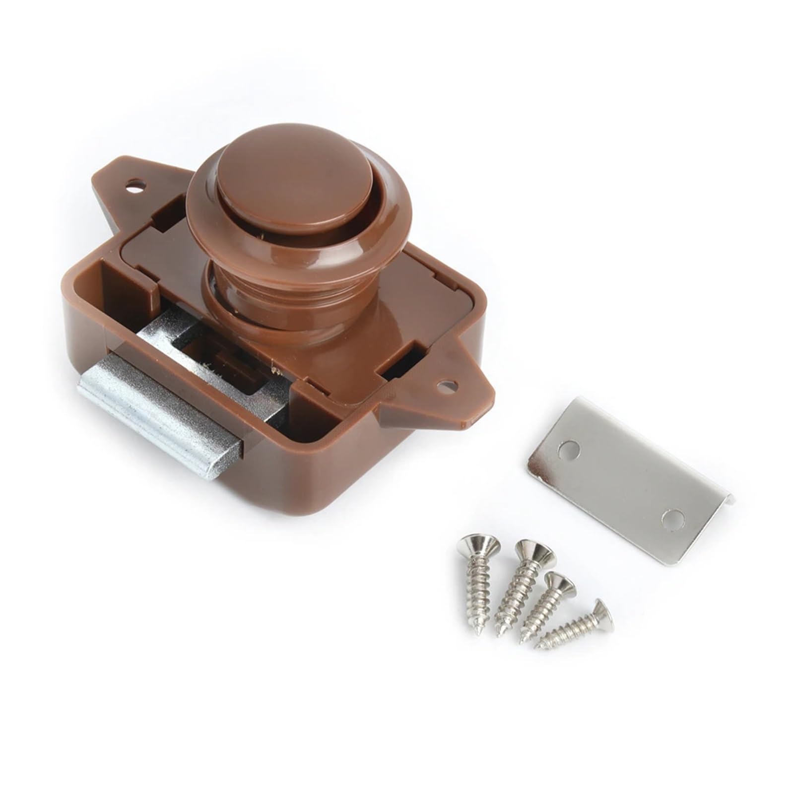 Jwvialel Big Brown Push Lock Home Cabinet Drawer Latch Button Locks Furniture Hardware 10Pcs(Big Brown)