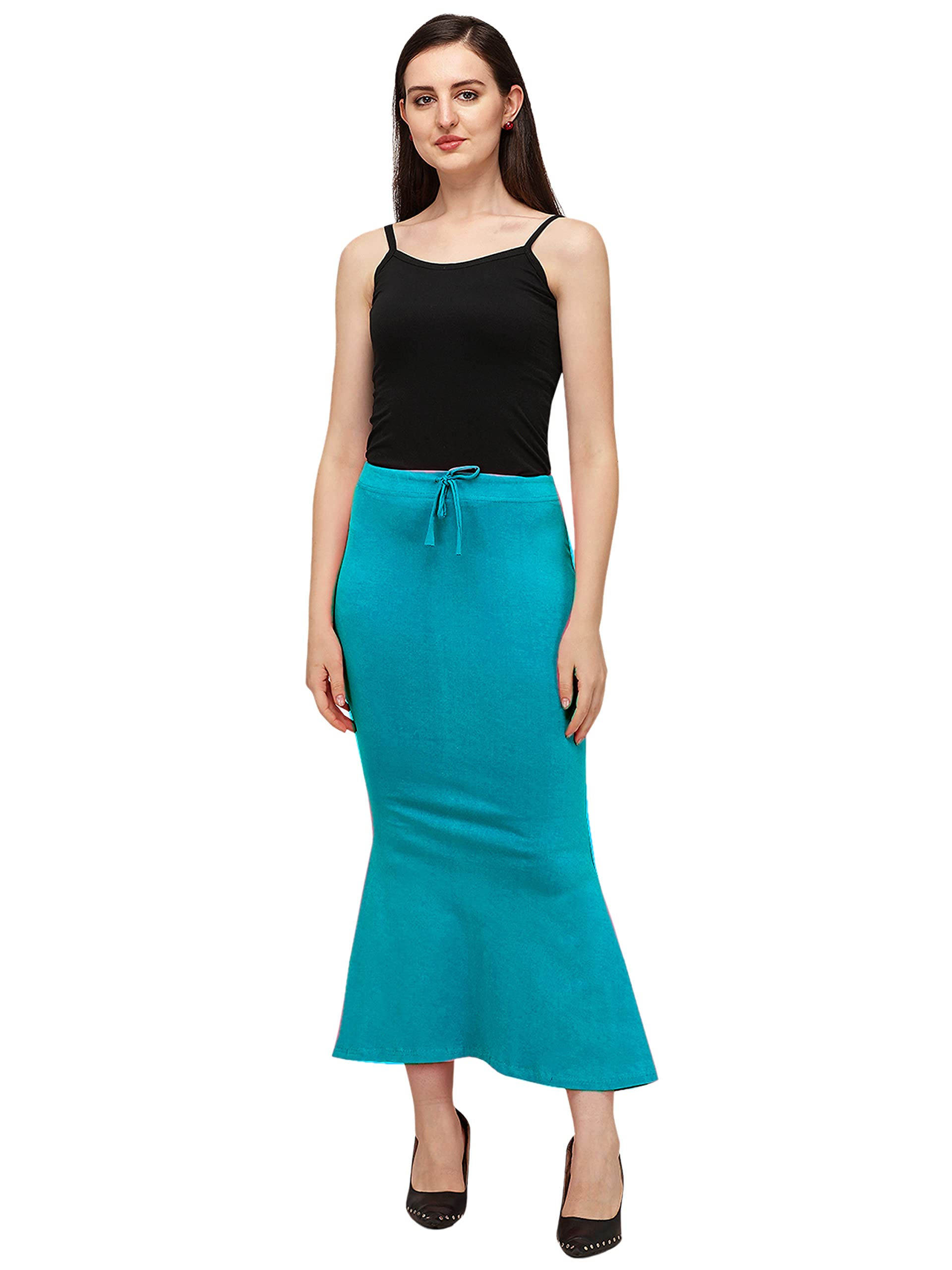 Shiv Textiles Lycra Cotton Blend Fishcut Flare Shapewear For Women Sky Blue M