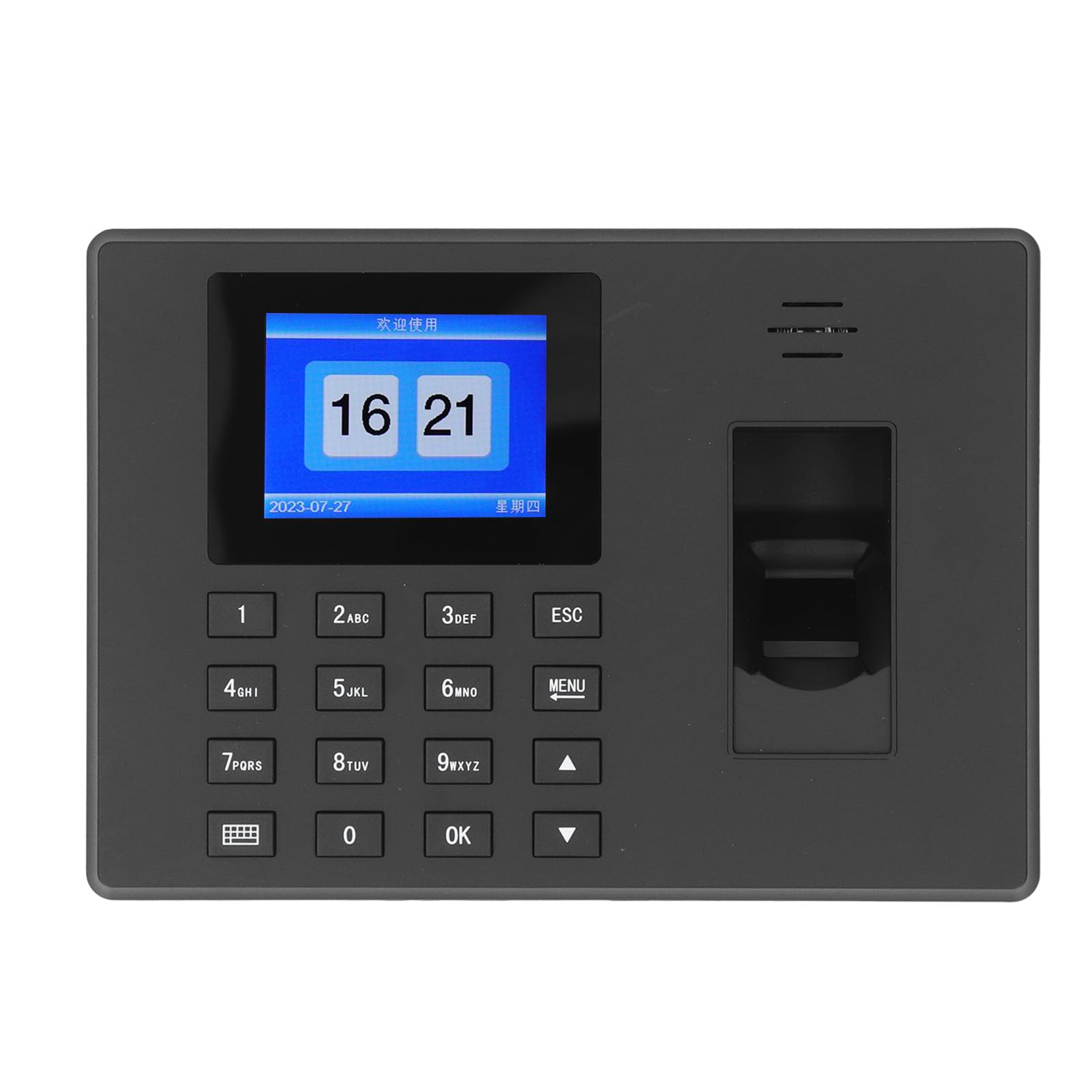 Fingerprint Time Attendance Machine Password Employee Checking in Recorder for Office Factories Hotel (US Plug)