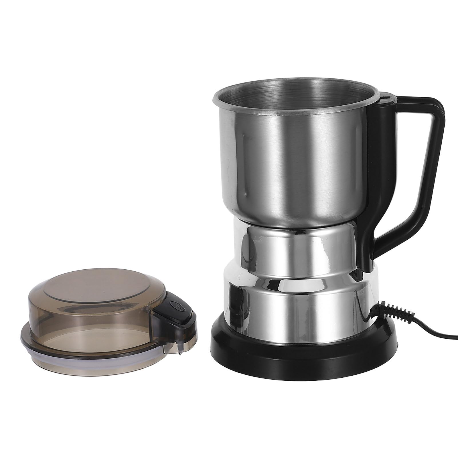SOLUSTRE Molinillo Eléctrico de Cereales y Café con Motor, Capacidad 600g, Diseño Compacto de Acero Inoxidable para Cocinas Pequeñas y Apartamentos