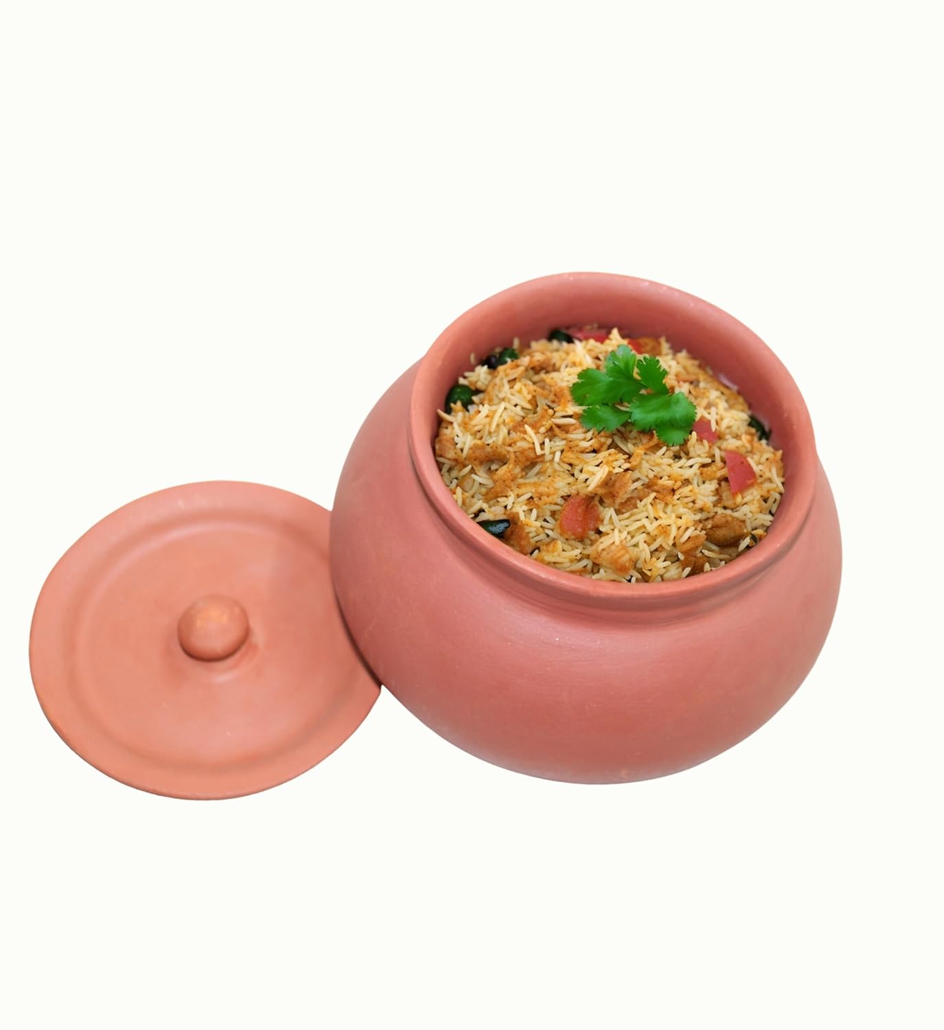 Stark Mart India Clay Curd Pot for Cooking, Clay Handi for Kitchen, Safe, Lightweight & Durable Clay Dahi Handi, Brown Colour 1800ml (Pack of 1) Mathani Pot