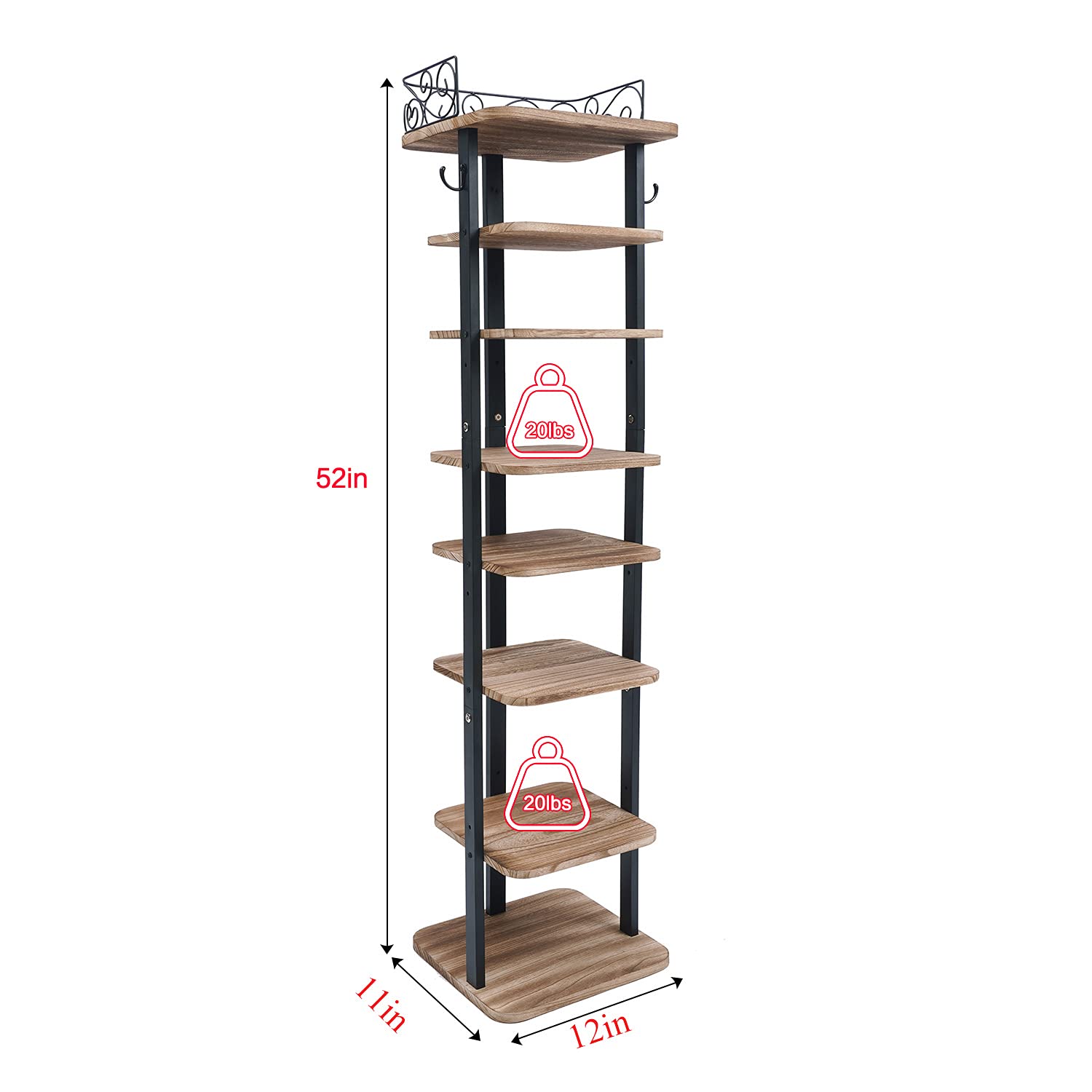 Xcosrack Shoe Rack, 8 Tier Vertical Shoe Storage Organizer with Hooks