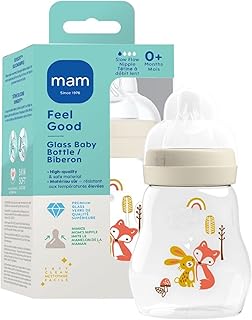 MAM Premium Glass Baby Bottles, Easy Switch Between Breast and Bottle, Feel Good Slow