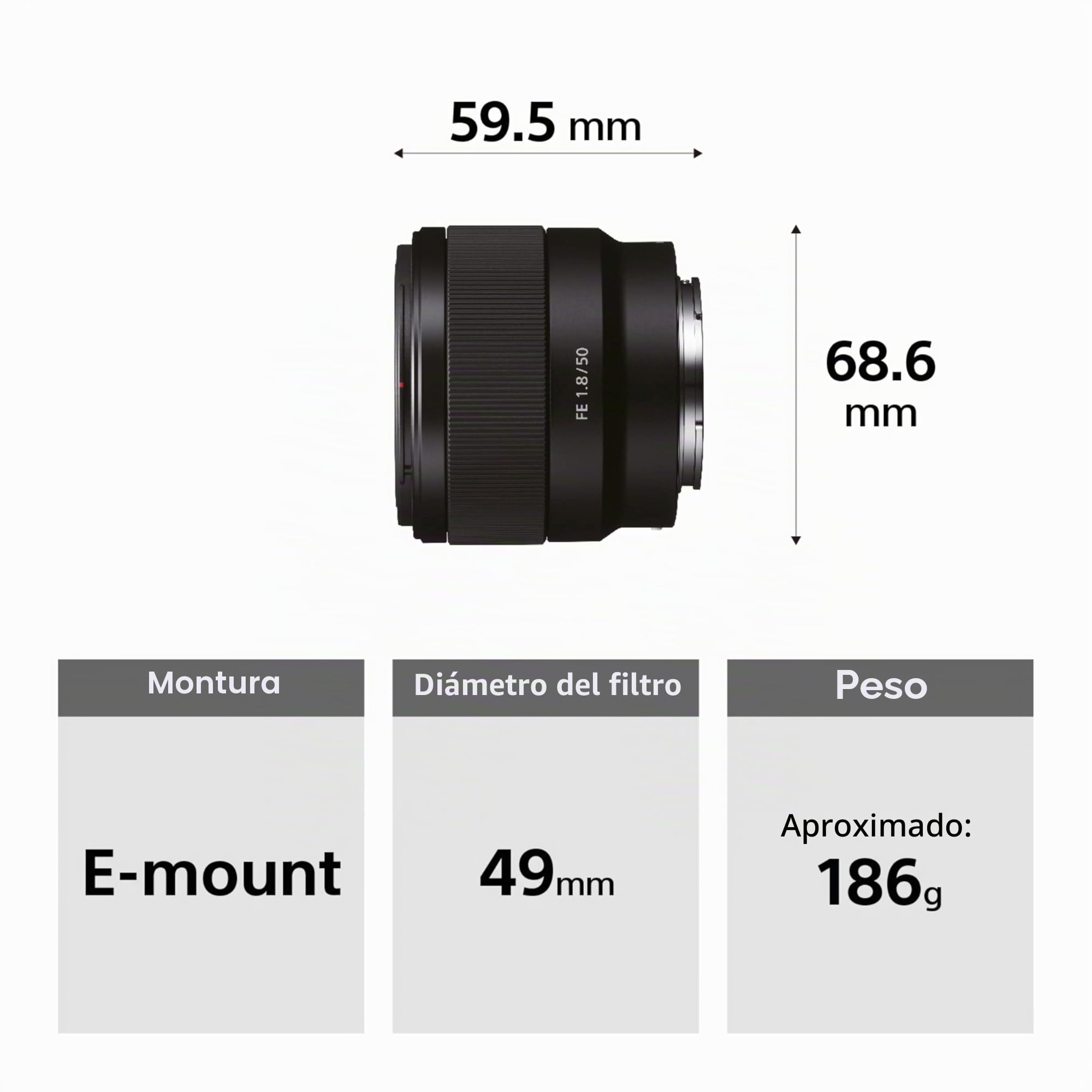 Sony SEL50F18F Lente distancia focal fija 50 mm F1.8 para Full Frame & APS-C, luminoso con autofoco silencioso, montura E, Ideal para retratos (compatible con serie A7, ZV-E10, A6400, A6700), Negro