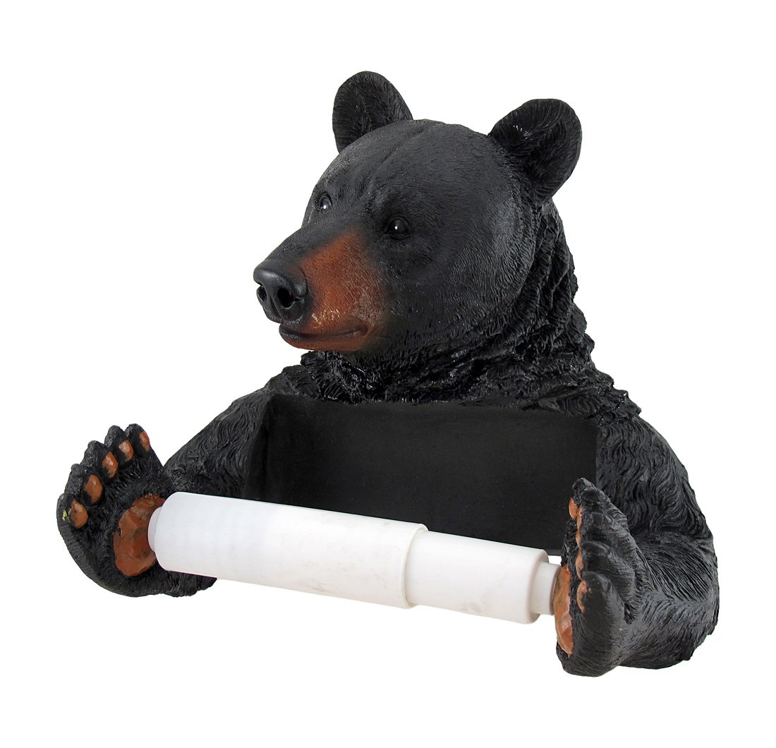 Amazon.co.jp: 樹脂トイレペーパーホルダーブラックBearヘルパー