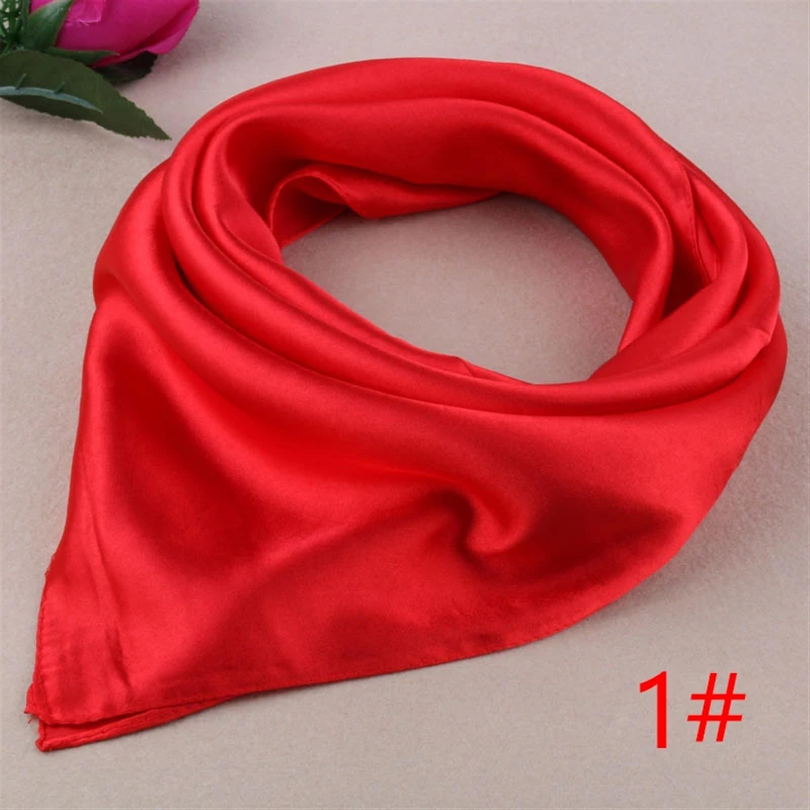 Bufanda Cuadrada de Seda Mulberry, Pañuelo Cuadrado de satén con Tacto de Seda for Mujer, pequeño pañuelo Liso, pañuelo de Seda for Mujer(9)