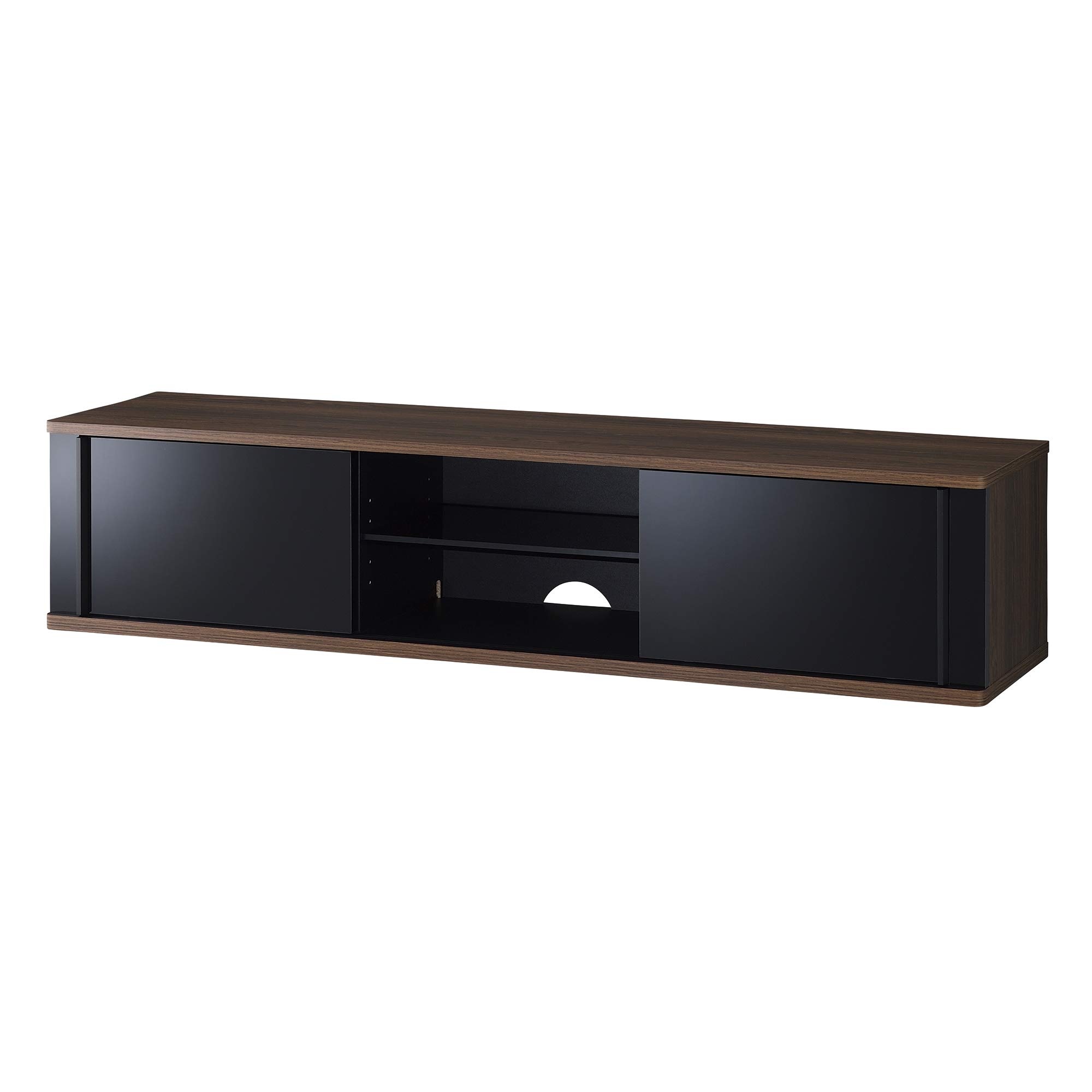 値下げ80%off◼️超美品◼️ハヤミ ～55V型対応ダークブラウン木目テレビスタンド ハヤミ 自立スタンド【～55V型対応/棚板2枚付属/ダークブラウン木目