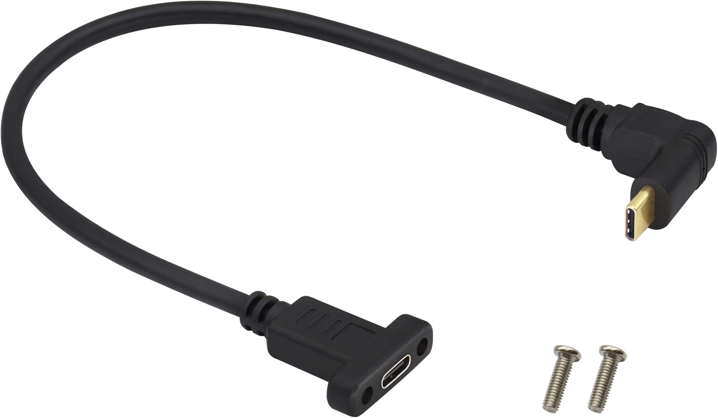 Flat USB Type C 3.1Panel Mount Adapter Cable, Type C Male To Female