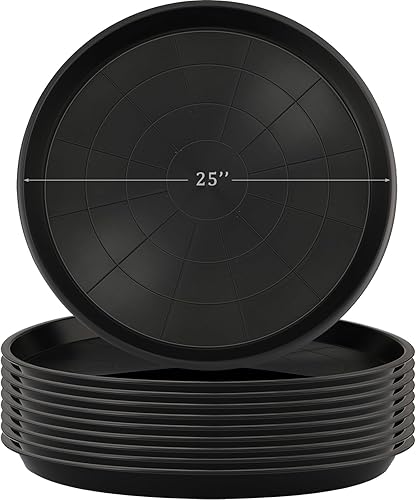 Eccliy Paquete de 10 platillos grandes de plástico para plantas, platillos para macetas de alta resistencia, platillos jumbo, bandejas de agua de