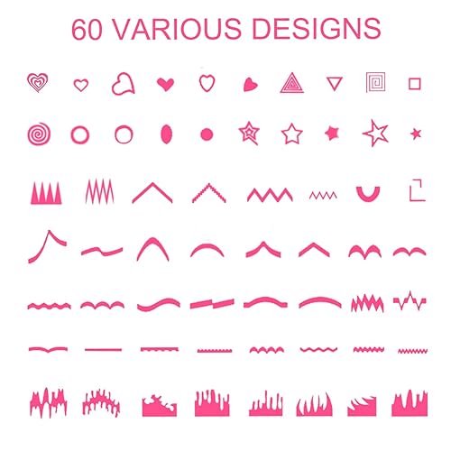 Miniatura 3 de TailaiMei 1768 piezas de 60 diseños de calcomanías de manicura francesa, consejos de arte de uñas, guías para decoración de bricolaje, herramientas