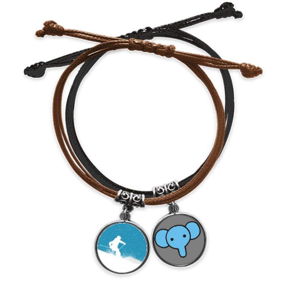 Pulsera de piel con elefante para proteger la muñeca en esquí 3