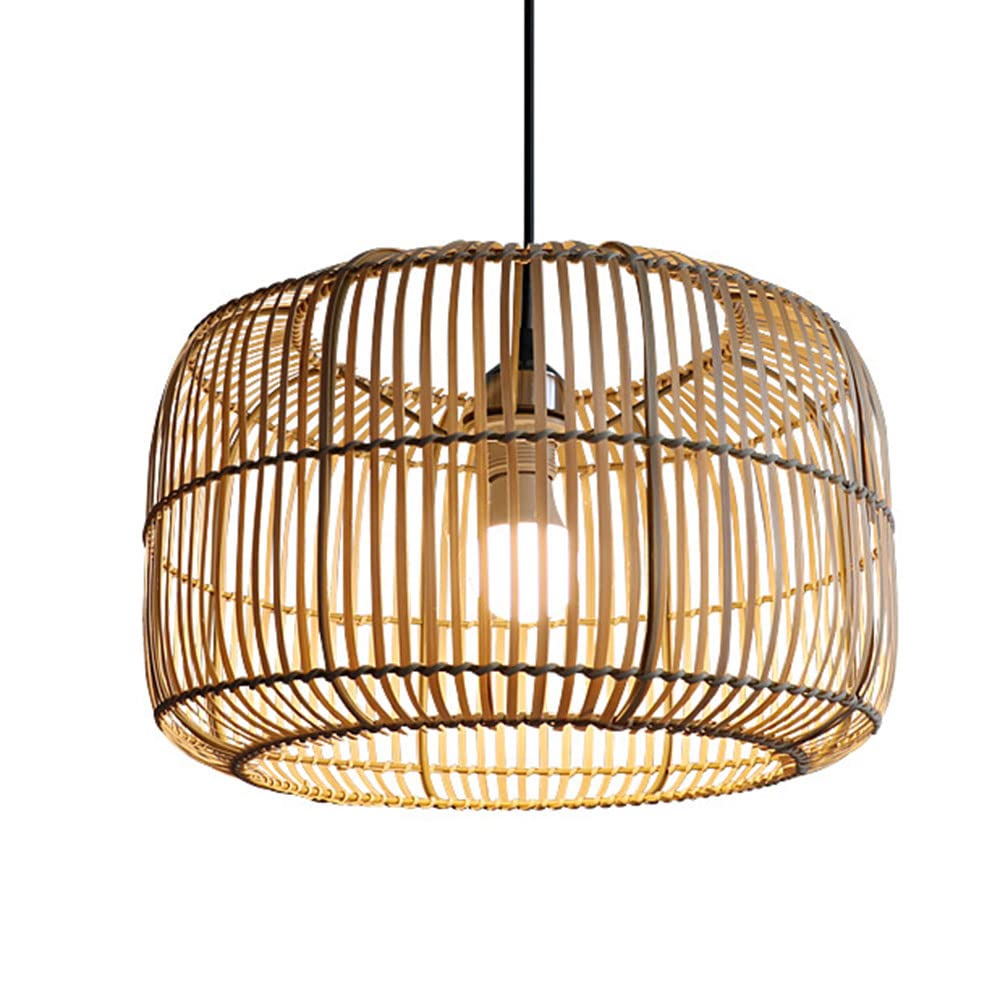 Lustre en bambou art lampe de forme dôme avec tressage artisanal en rotin naturel