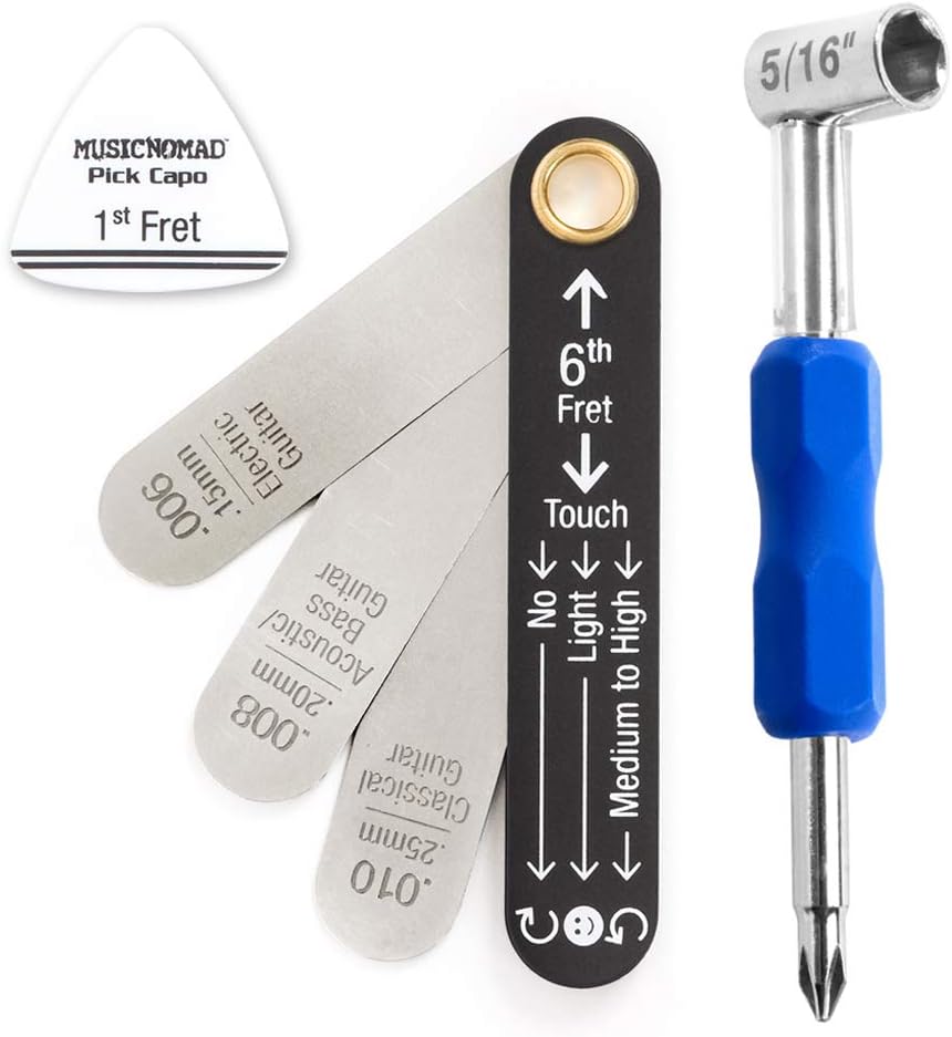 MusicNomad Truss Rod Neck Relief Measure and Adjust Kit Compatible with Gibson and PRS (USA) Guitars (MN611)